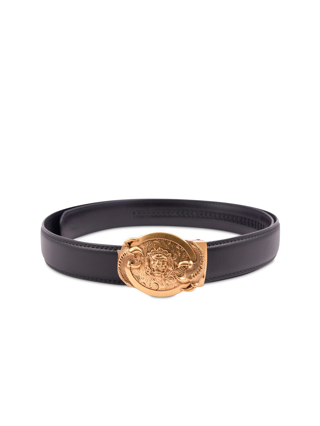 

BANGE Men Black Textured Leather Formal Belt