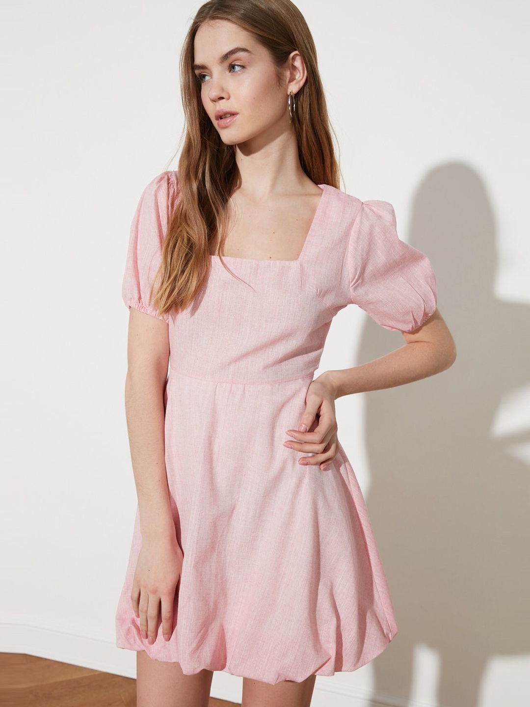 

Trendyol Pretty Pink Solid Dress