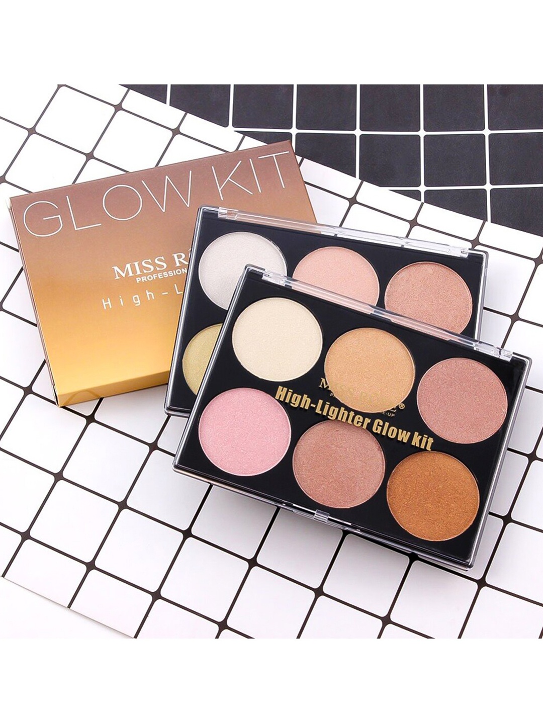 

MISS ROSE 6 Colors Highlighter Glow Kit 7003-025 01, Multi
