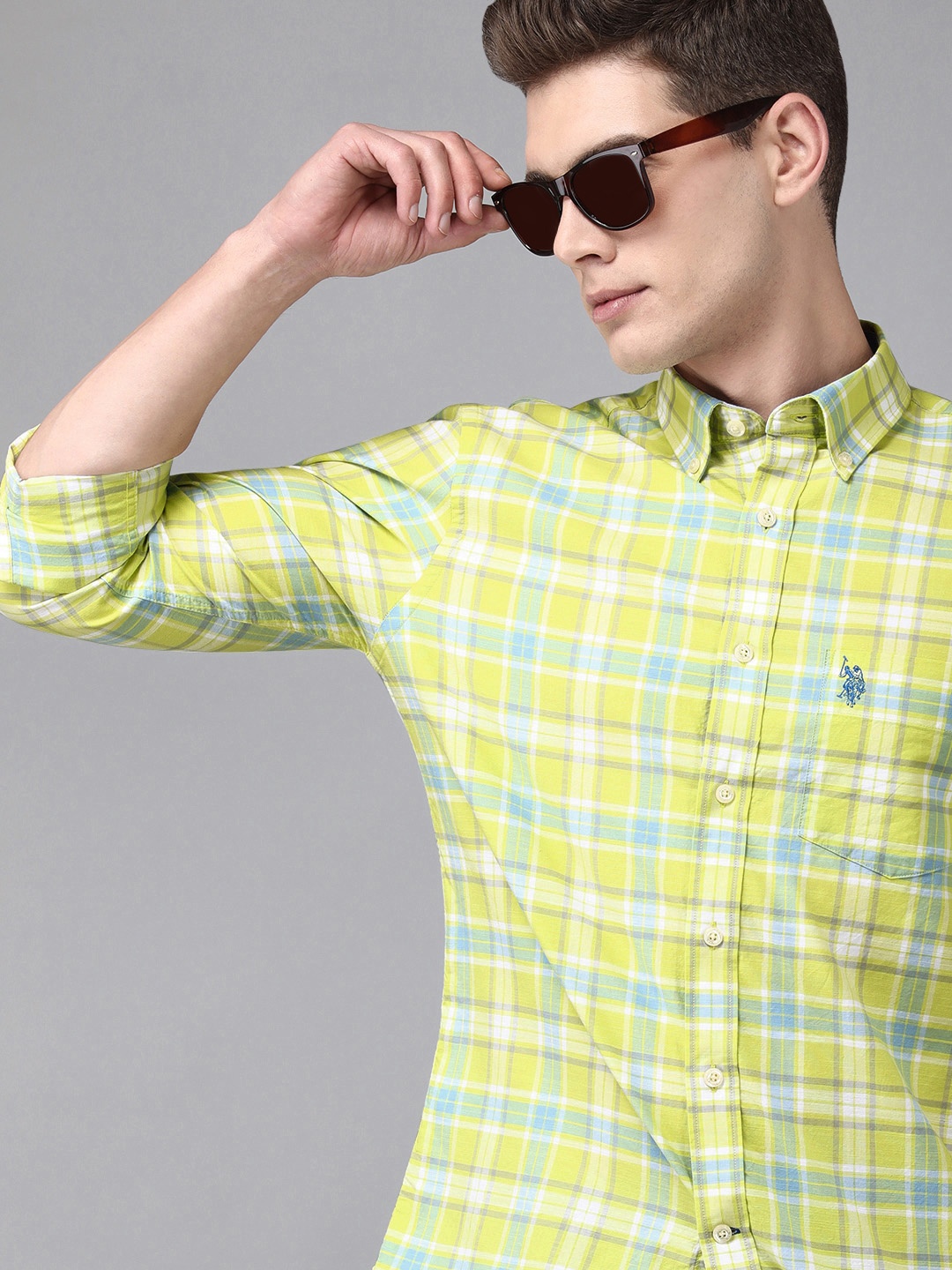 

U S Polo Assn Men Multicoloured Tartan Checks Casual Shirt, Multi