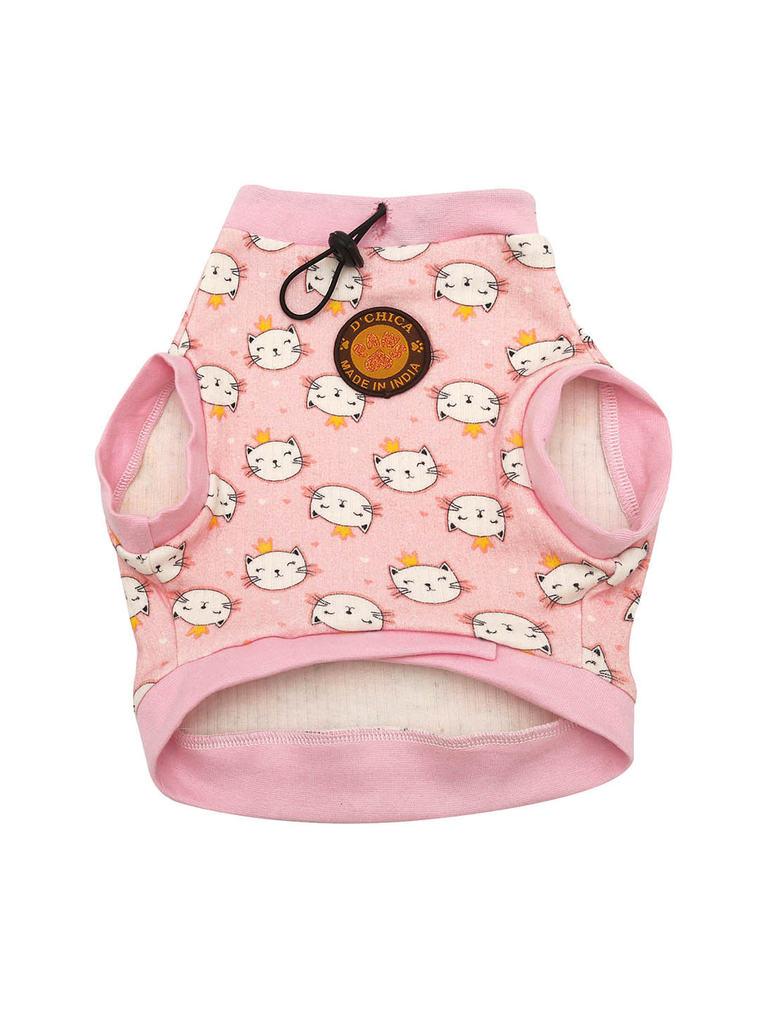 

Dchica Paws Pink & White Printed Dog Sweatershirt