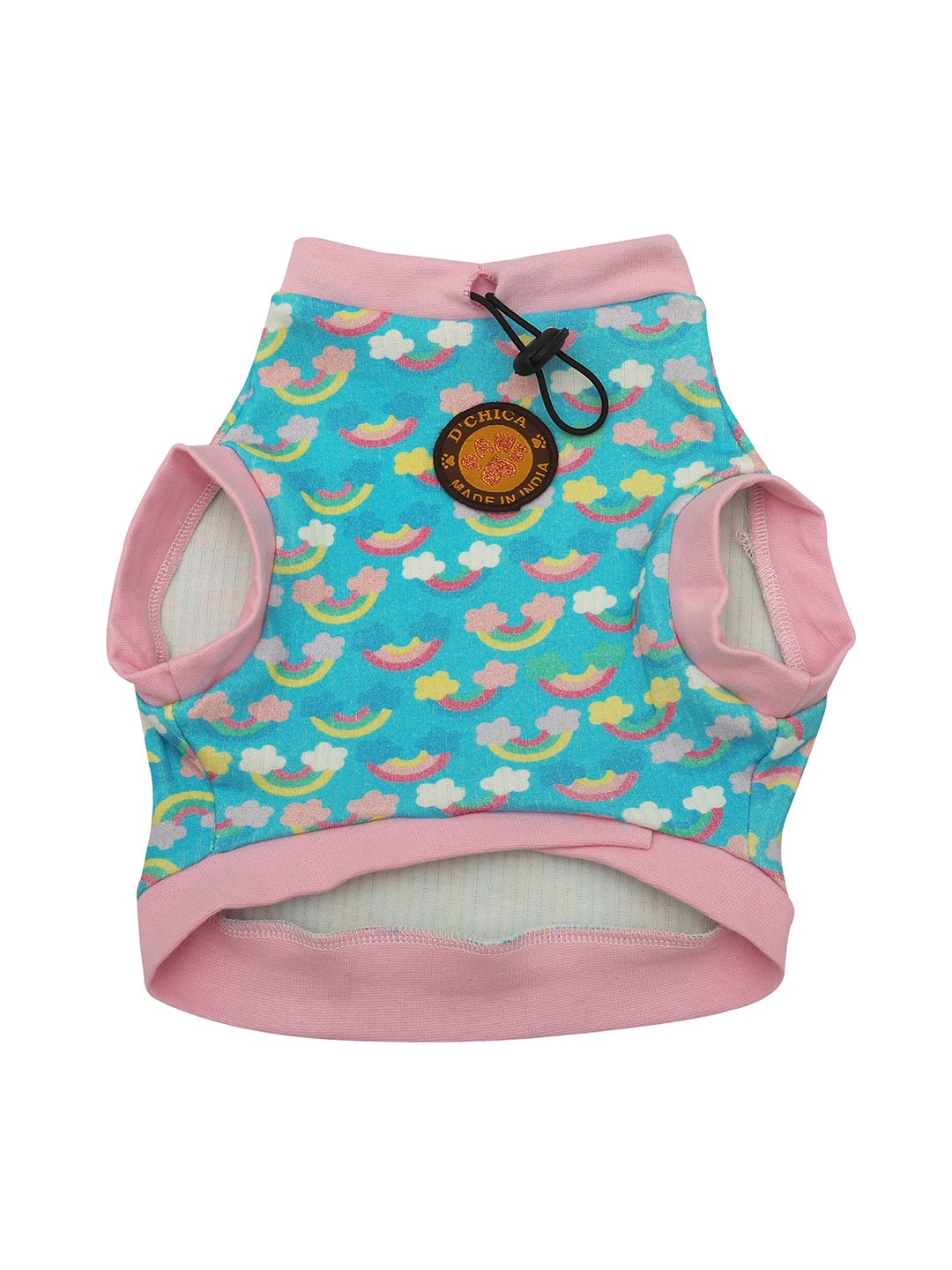 

Dchica Paws Blue & Pink Printed Cotton Dog Sweatshirt