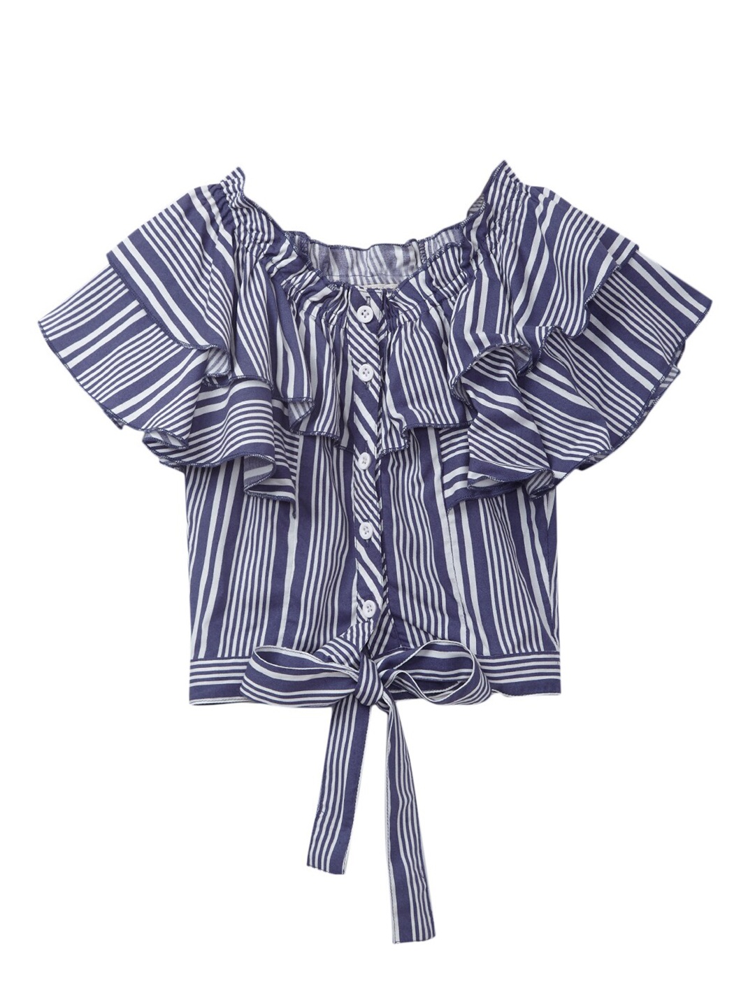 

Cub McPaws Blue Striped Top With Tie-Ups