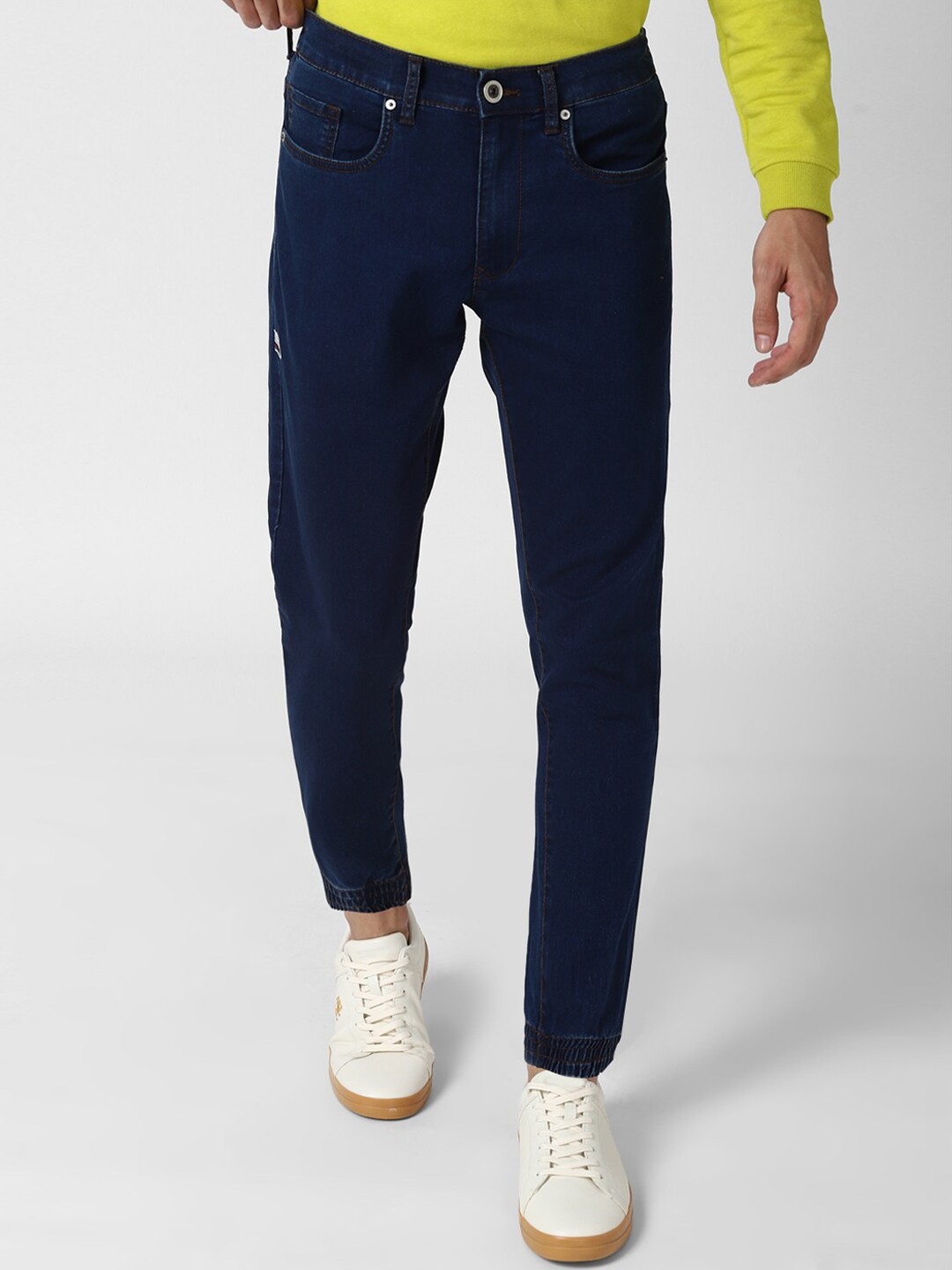 

Peter England Casuals Men Navy Blue Slim Fit Low Distress Jeans