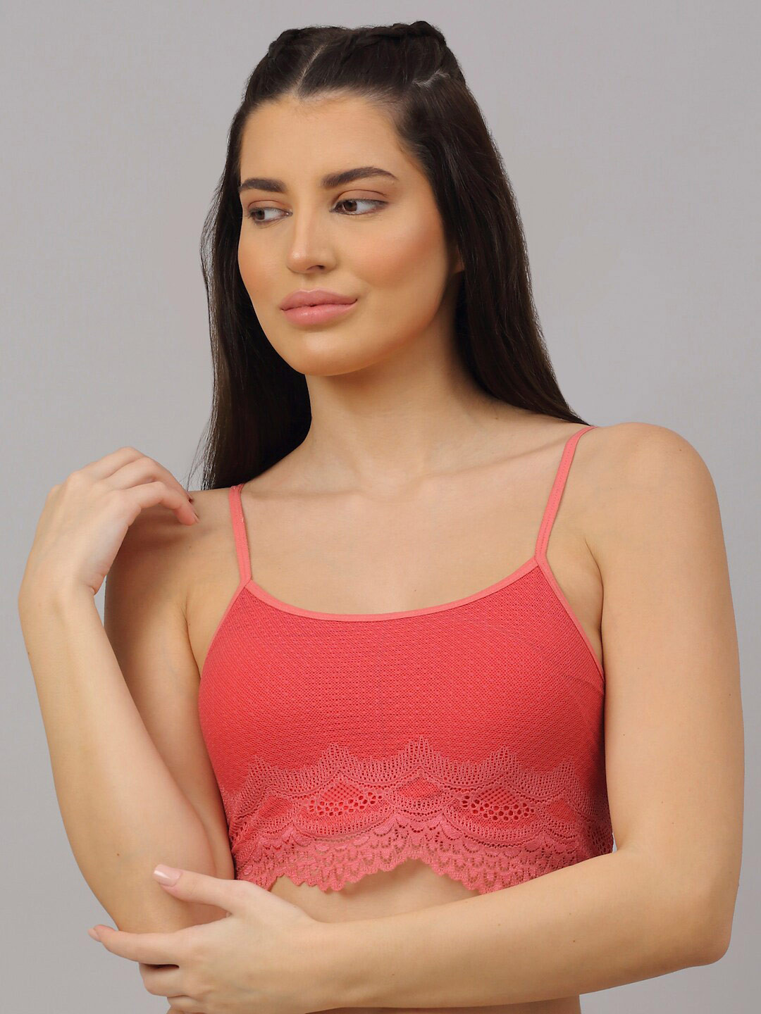 

PrettyCat Orange Bralette Bra - Lightly Padded