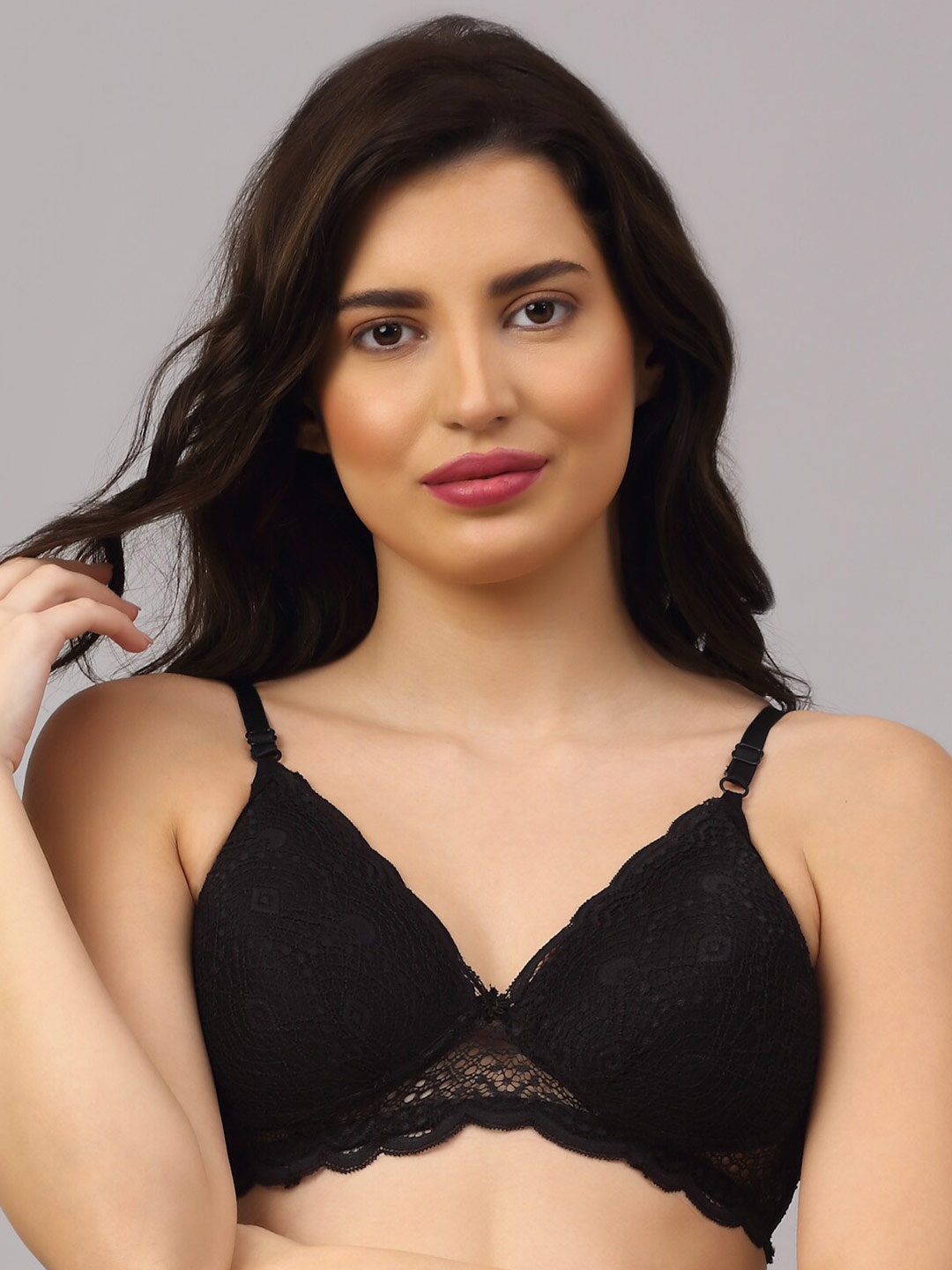 

PrettyCat Black Lightly Padded Bra PC-BR-6041-BLK-30B