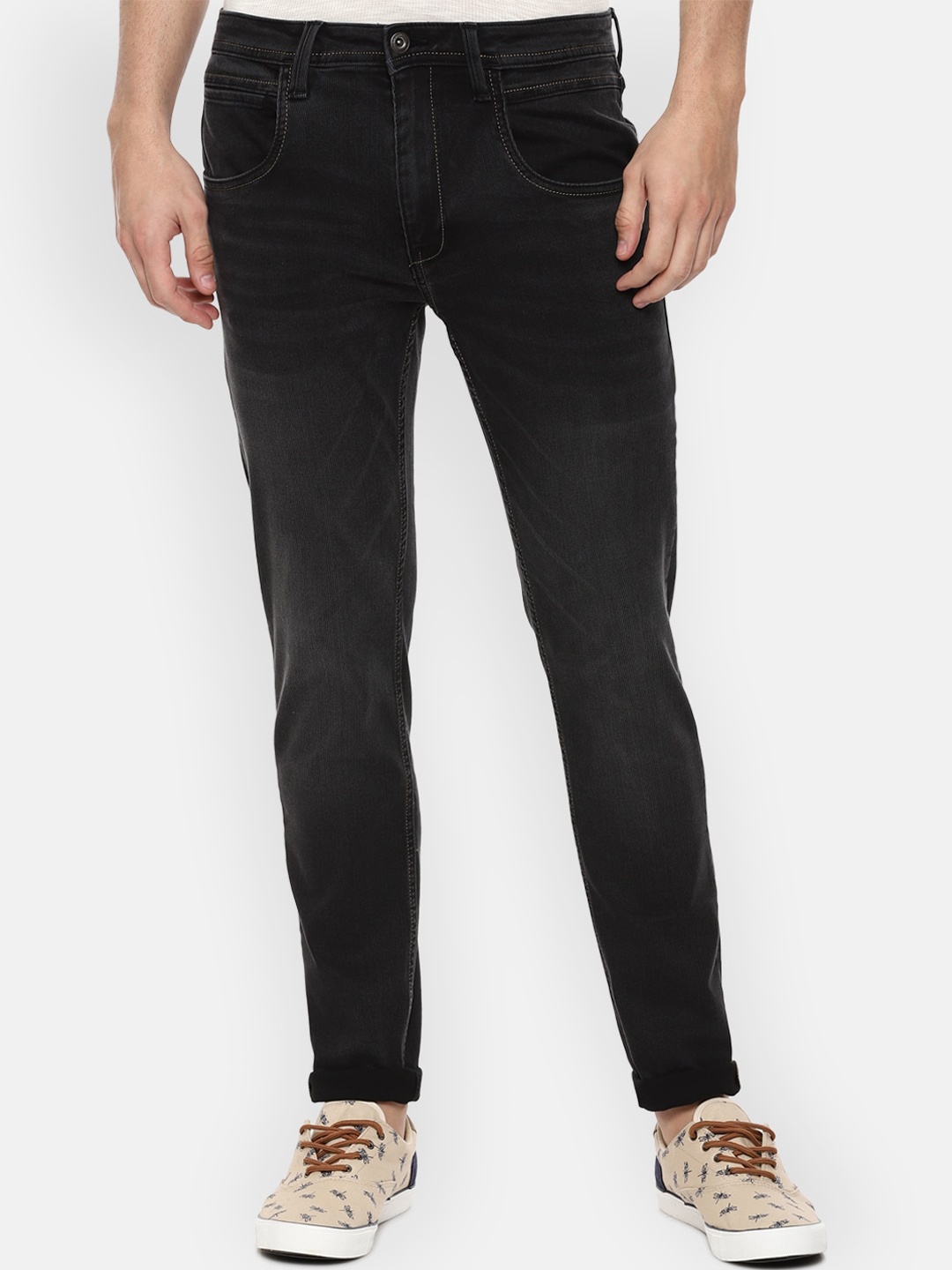 

VAN HEUSEN DENIM LABS Men Black Skinny Fit Light Fade Jeans