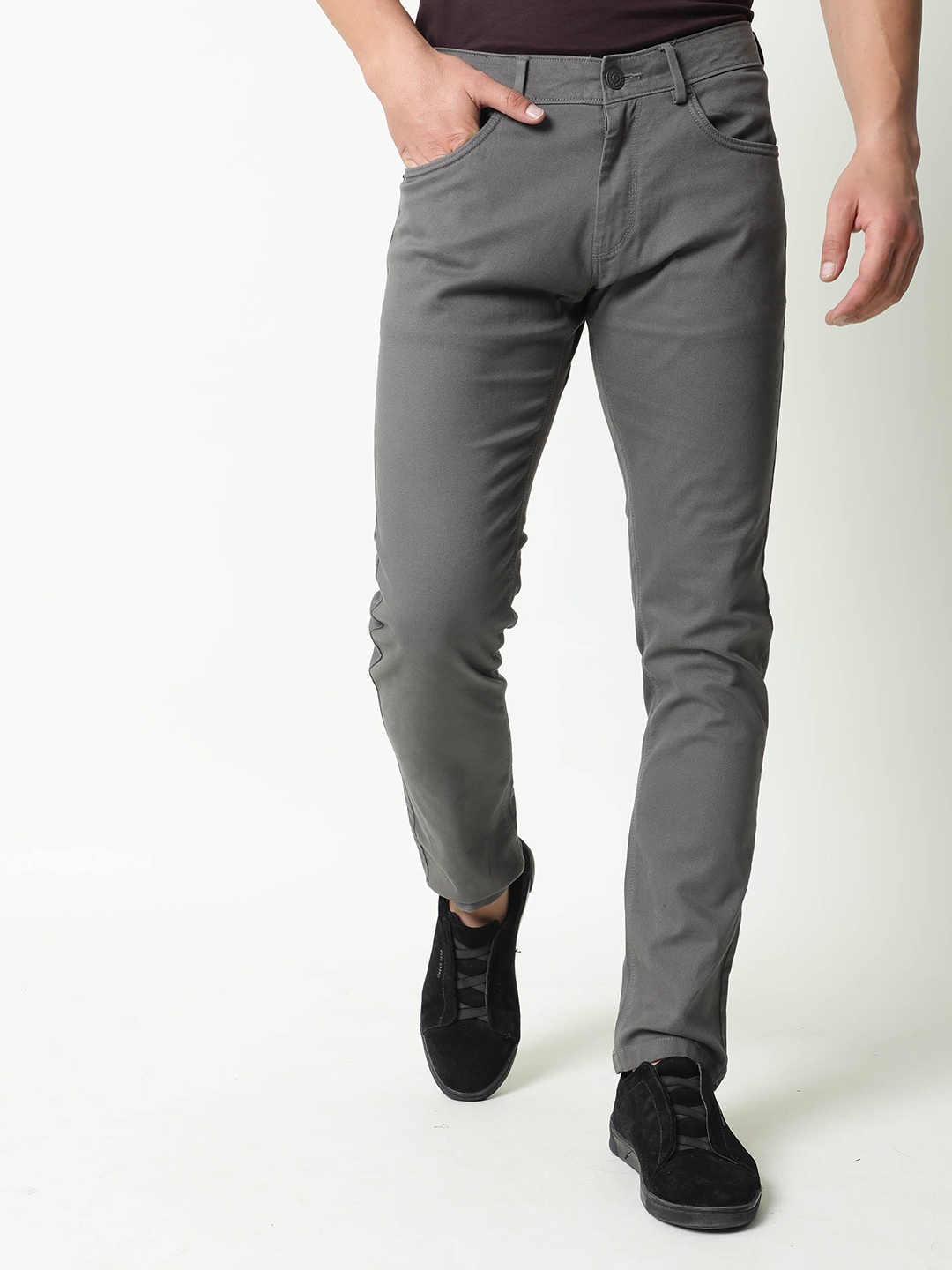 

RARE RABBIT Spoke Mid-Rise Slim Fit Trouser, Grey