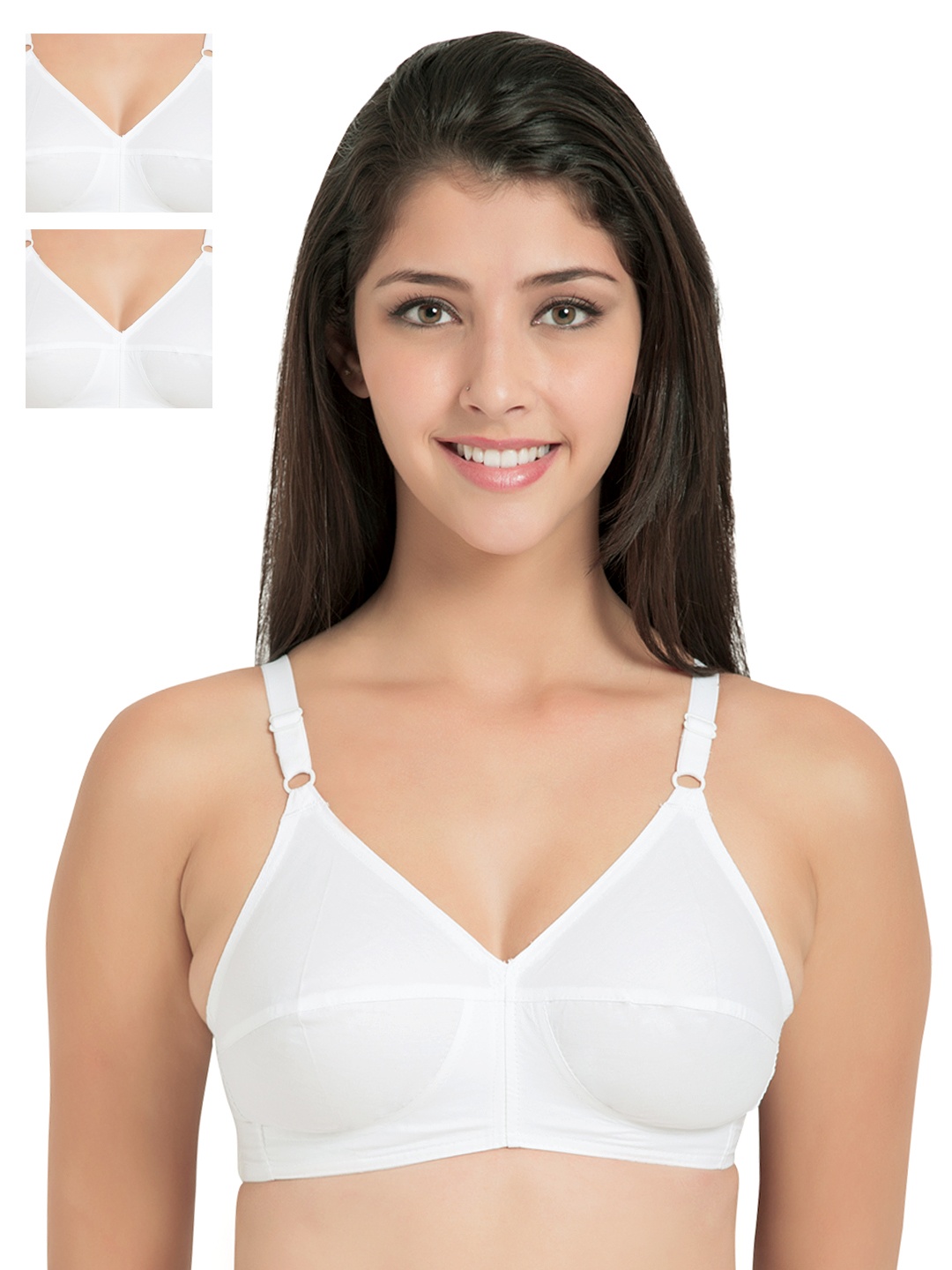 

Souminie Pack of 3 White Full-Coverage Bras SLY933WH-3PC-50DD