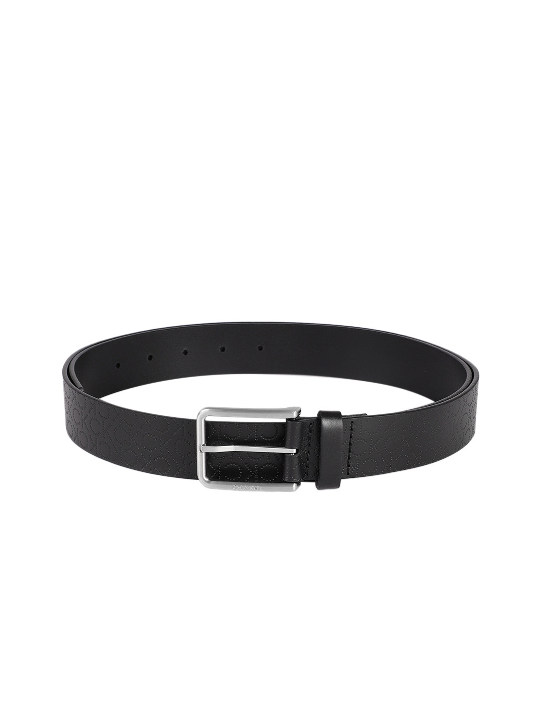 

Calvin Klein Men Black Textured Leather Belt