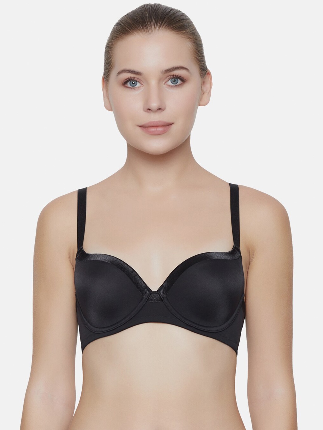 

Triumph Women Padded Wired Soft Fabric Elegant T-shirt Bra, Black