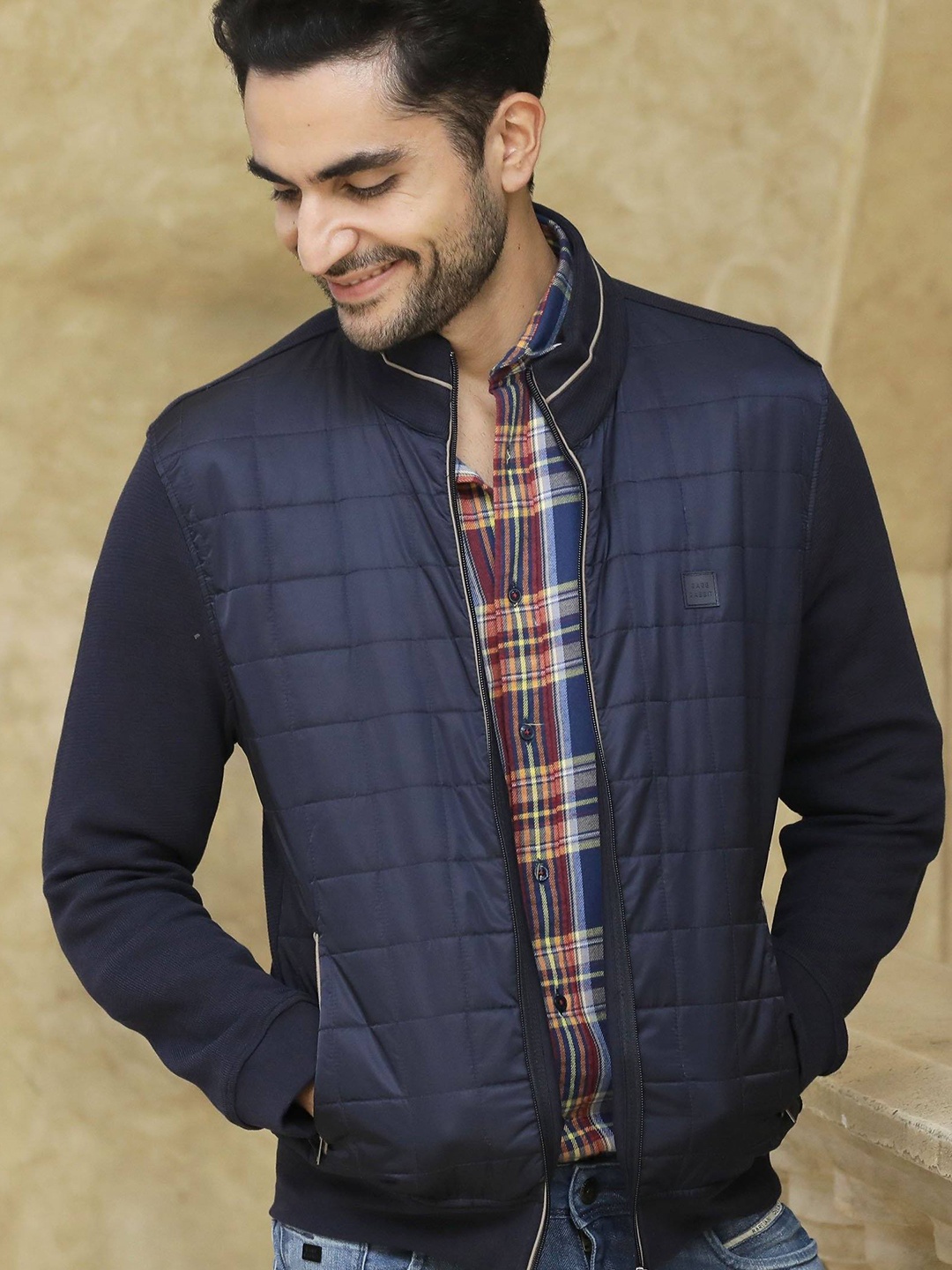 

RARE RABBIT Men Kneto Slim Fit Padded Jacket, Navy blue