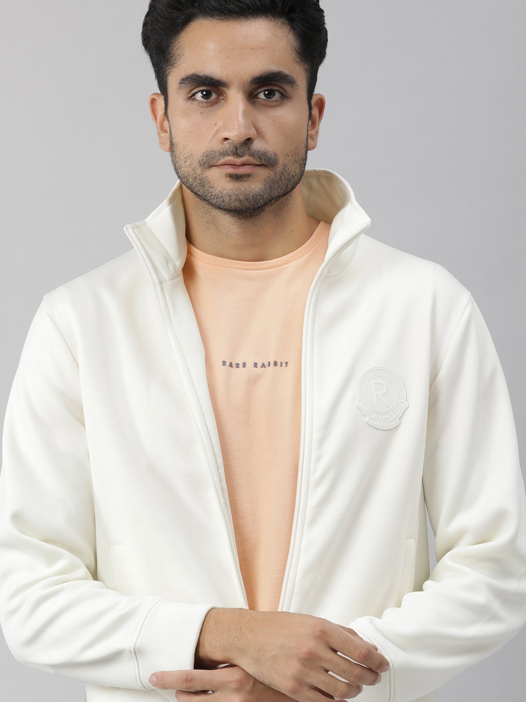 

RARE RABBIT Men Bond Slim Fit Jacket, Off white