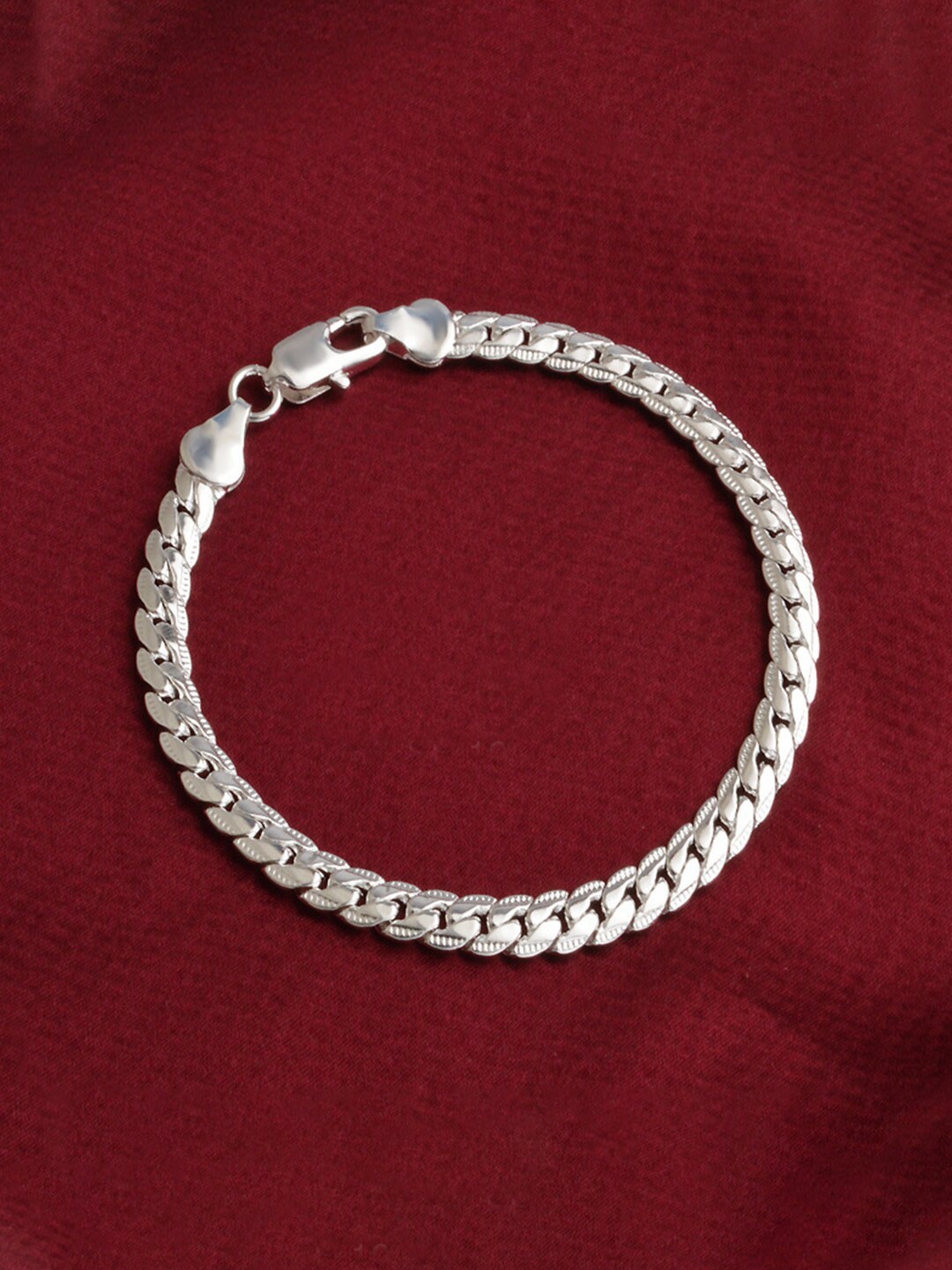 

Yellow Chimes Men Silver-Toned & Plated Link Bracelet