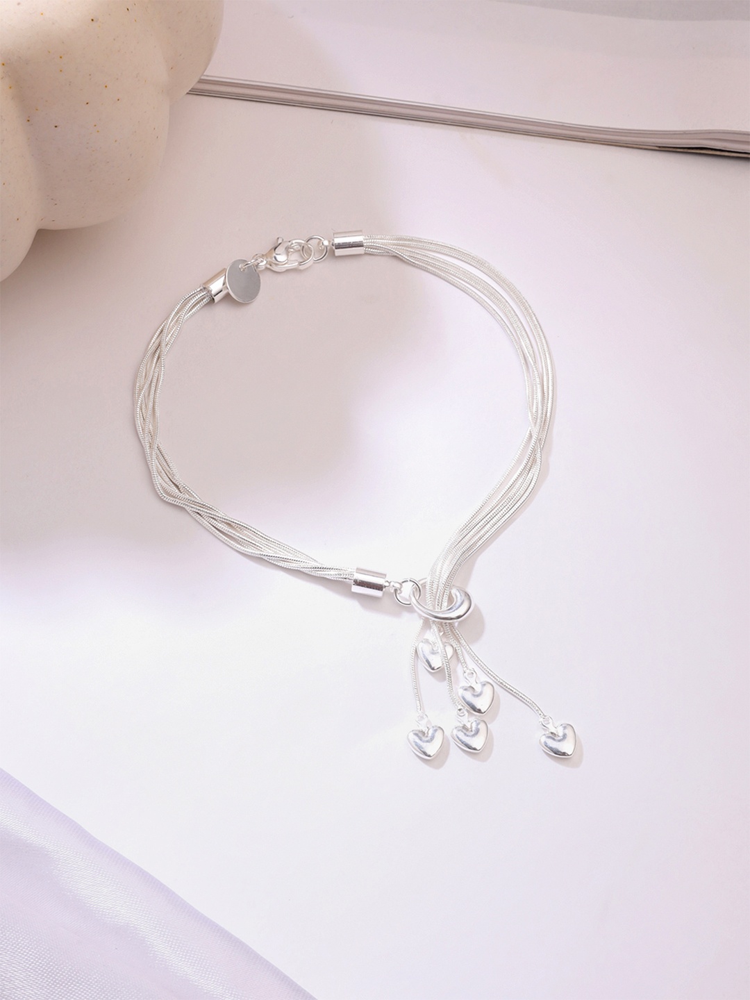 

Yellow Chimes Women Silver-Toned Charm Bracelet