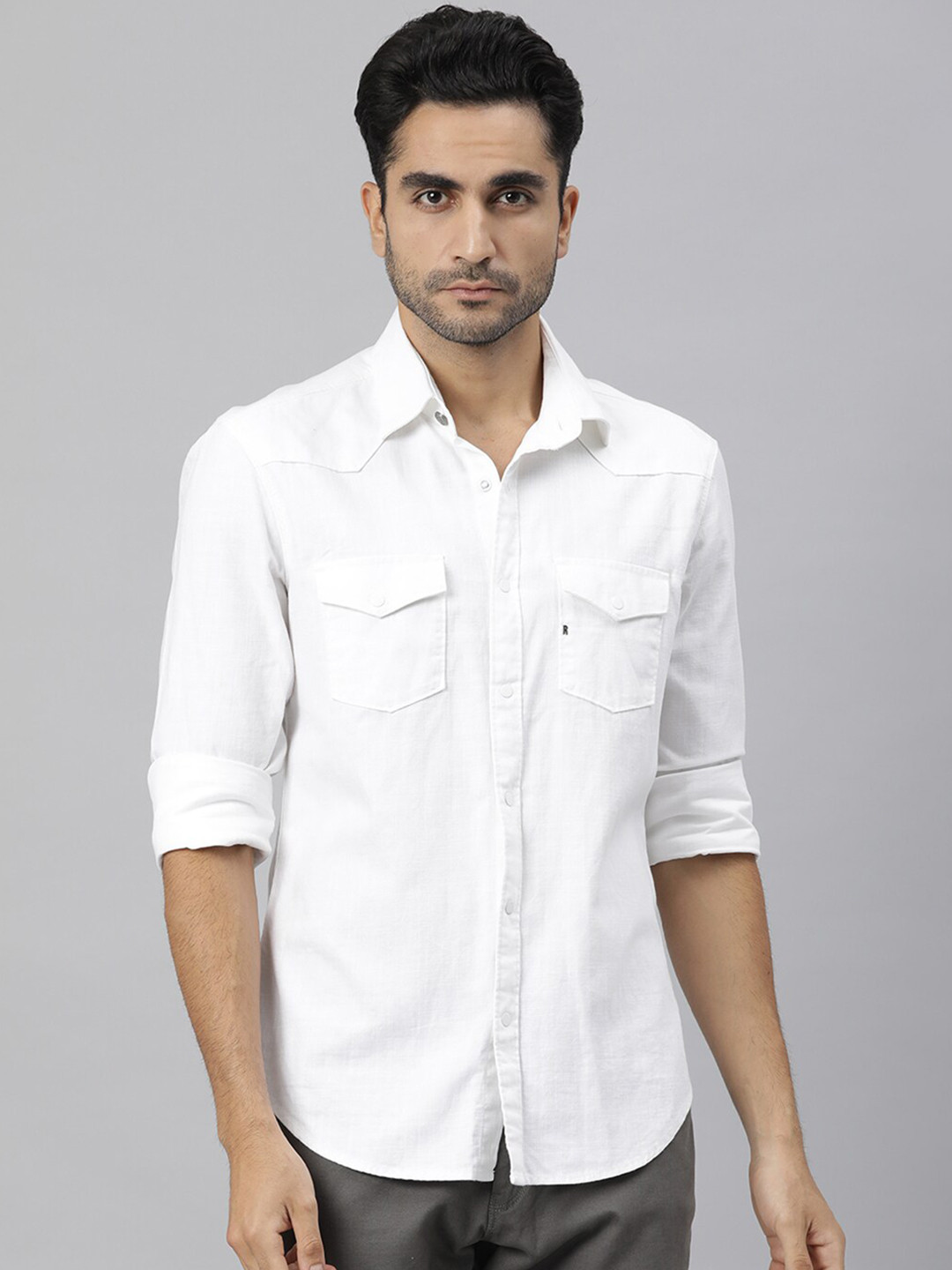 

RARE RABBIT Men Tyson Slim Fit Shirt, White
