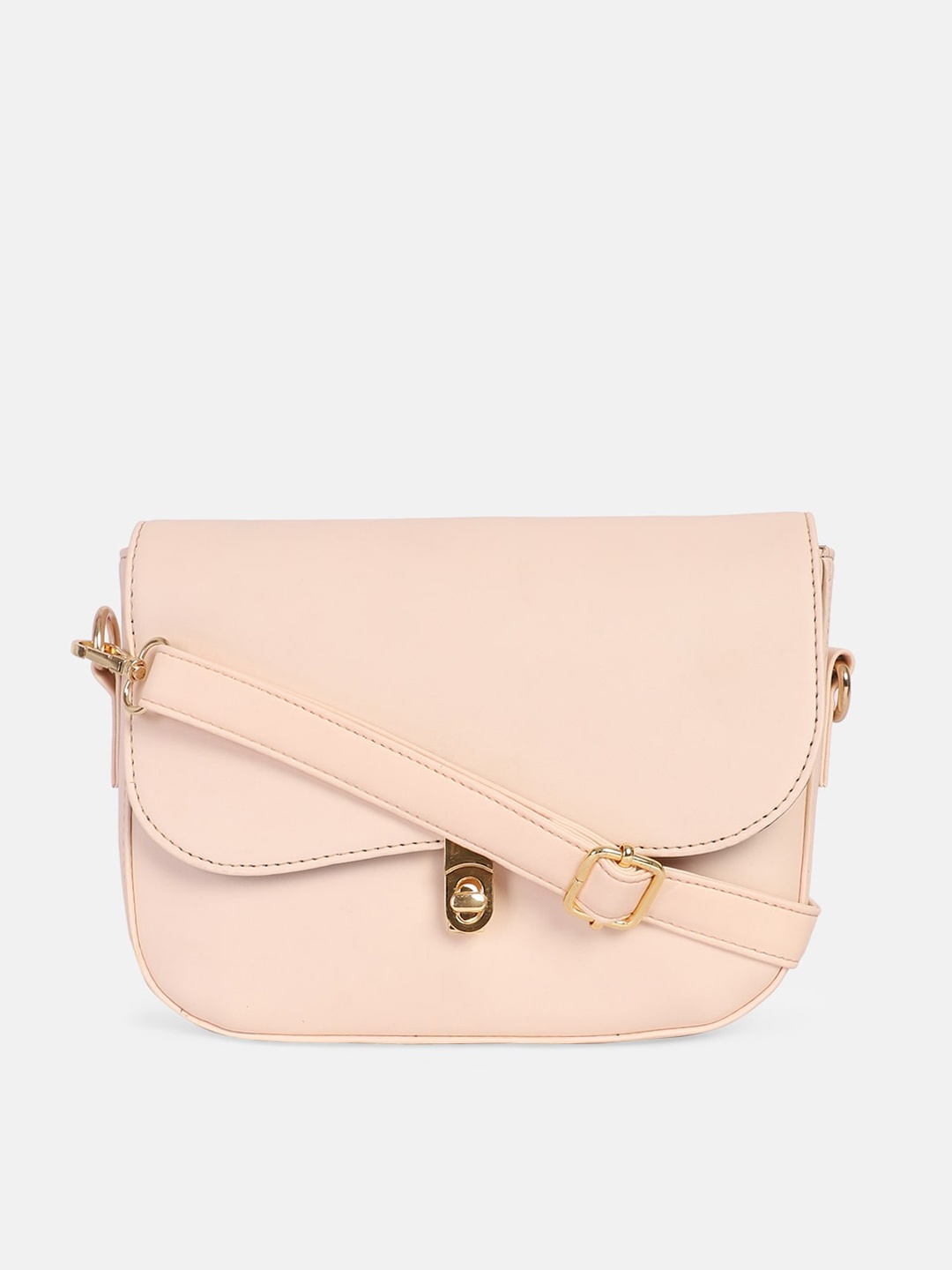 

Bagsy Malone Peach PU Half Moon Sling Bag