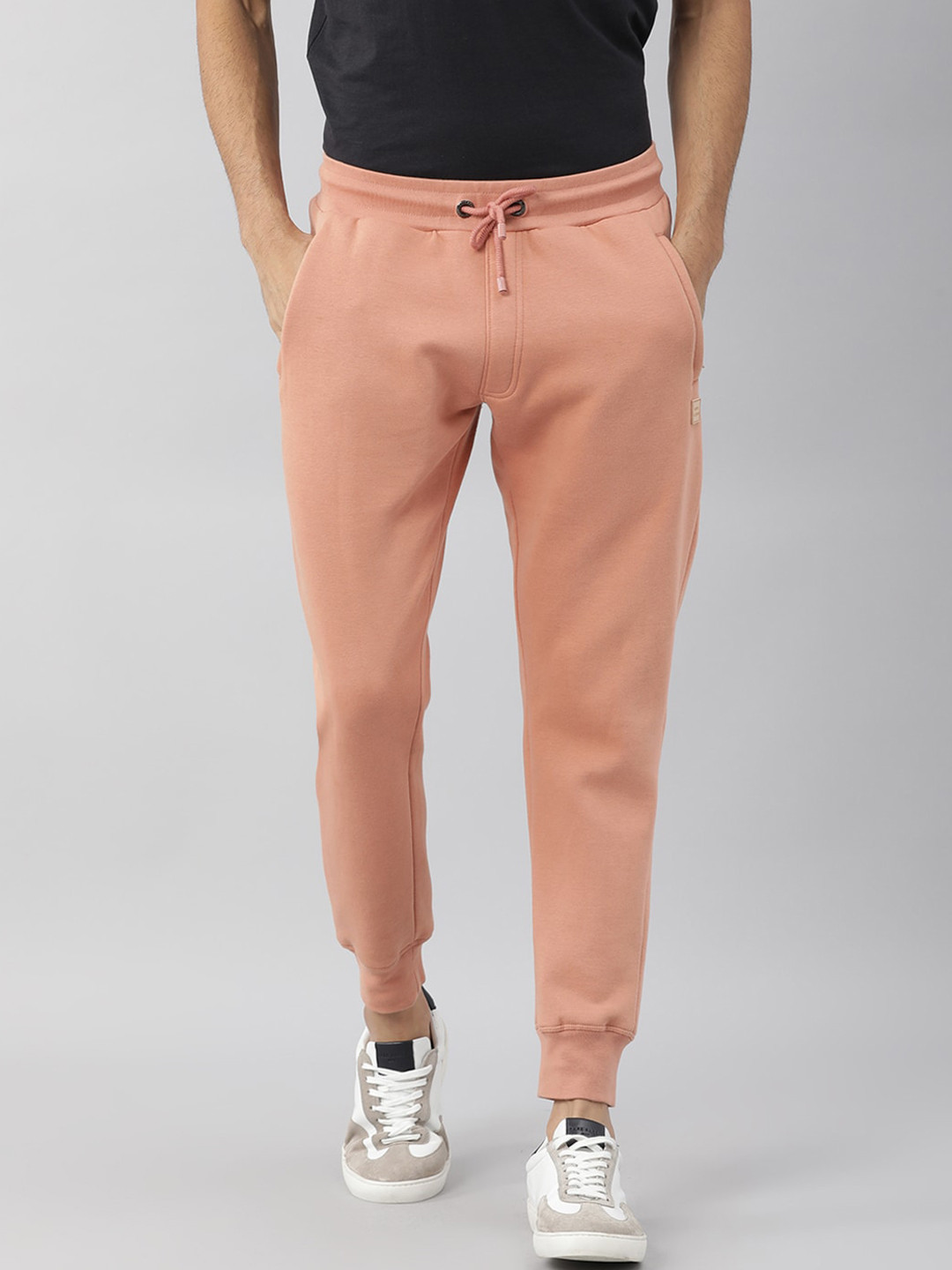 

RARE RABBIT Men Orange Solid Slim-Fit Joggers