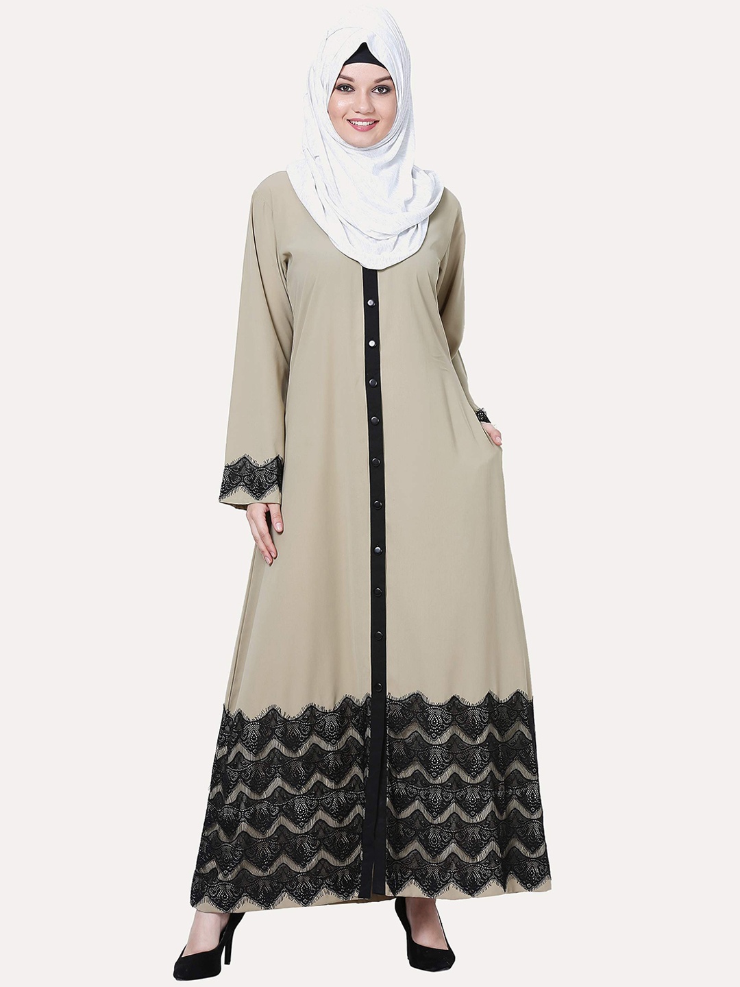 

MOMIN LIBAS Women Beige Solid Burqa