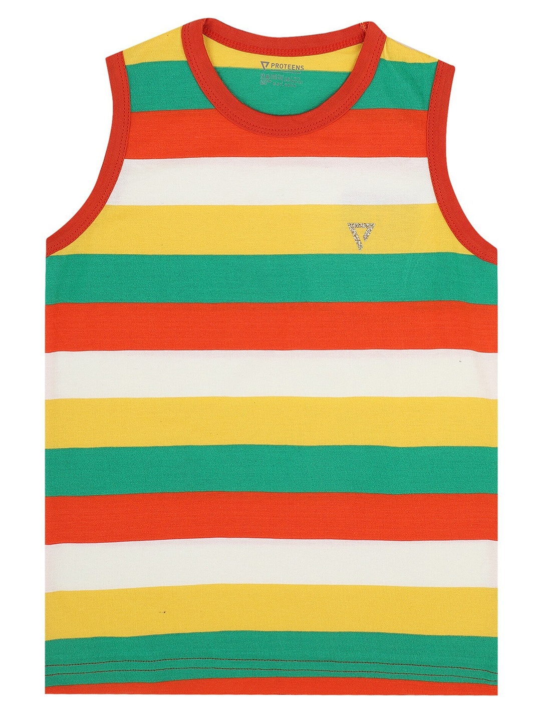 

PROTEENS Boys Multicoloured Striped Applique T-shirt, Multi