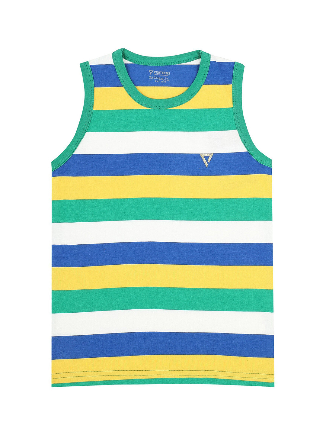 

PROTEENS Boys Multicoloured Striped Cotton T-shirt, Multi