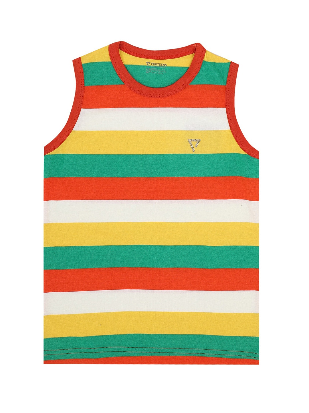 

PROTEENS Boys Multicoloured Striped Cotton T-shirt, Multi