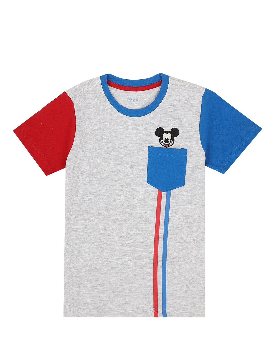 

PROTEENS Boys Grey Colourblocked Mickey Mouse T-shirt