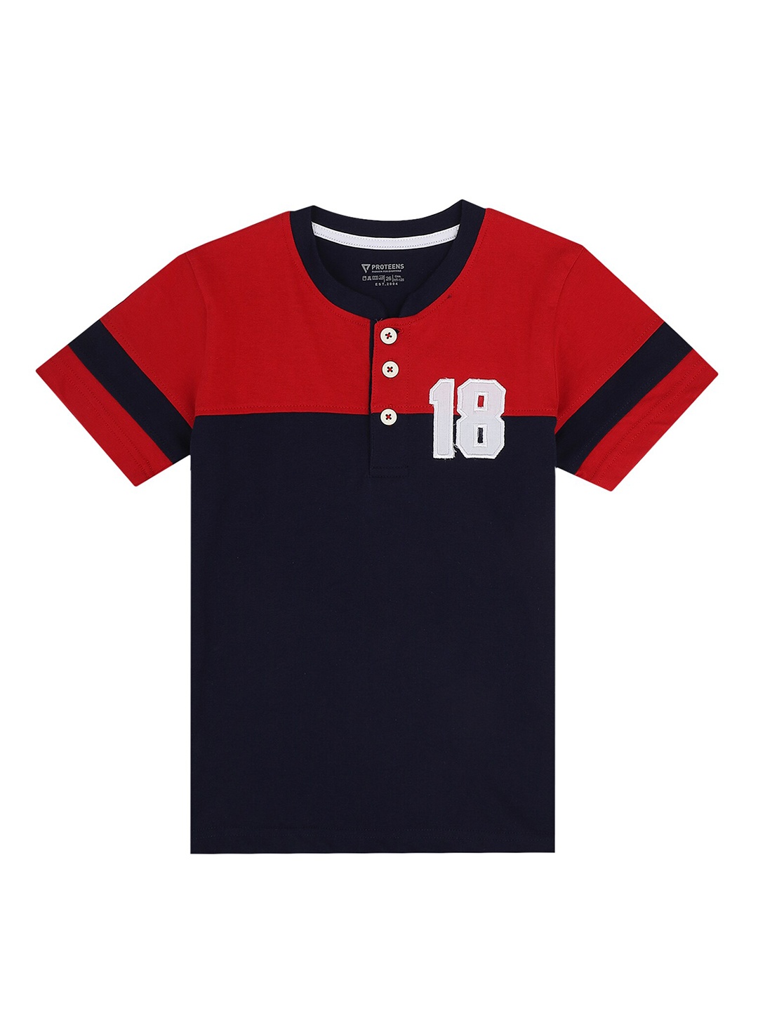 

PROTEENS Boys Navy Blue Colourblocked T-shirt