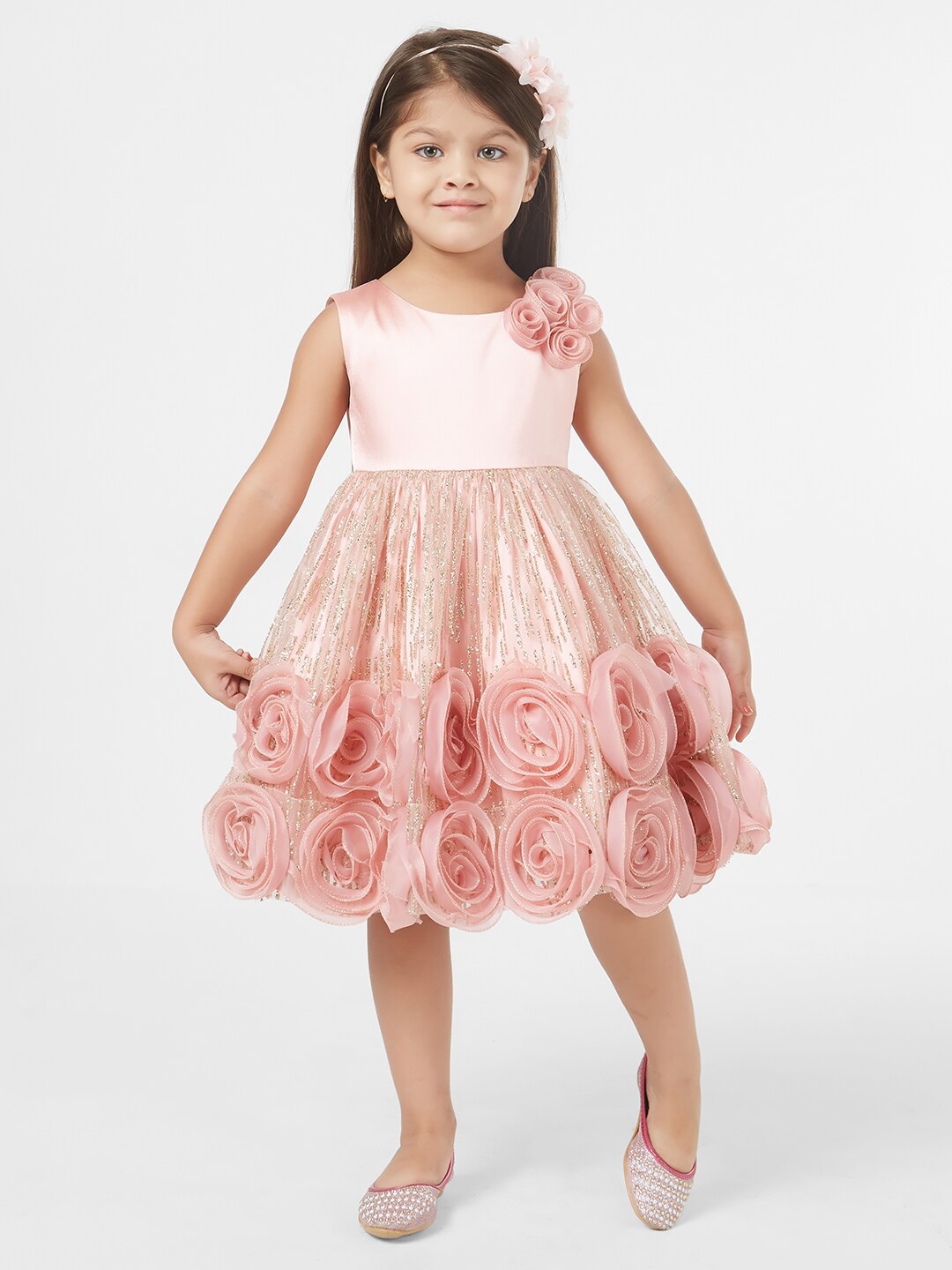 

TIC TAC TOE Girls Pink Embellished Dress