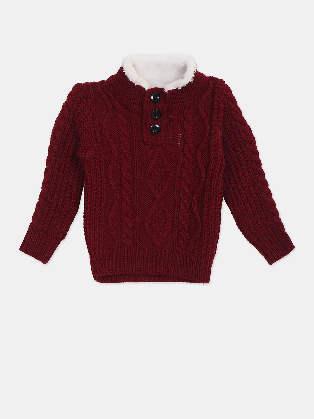 

Donuts Boys Maroon & White Patterned Pullover