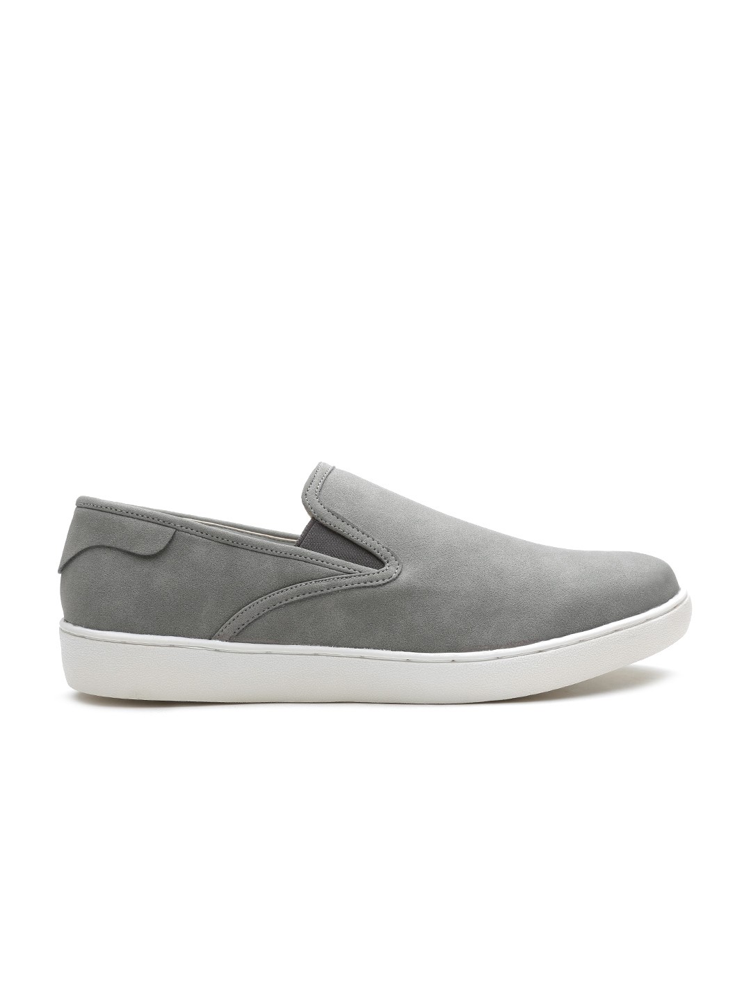 

Carlton London Men Grey Solid Slip-Ons