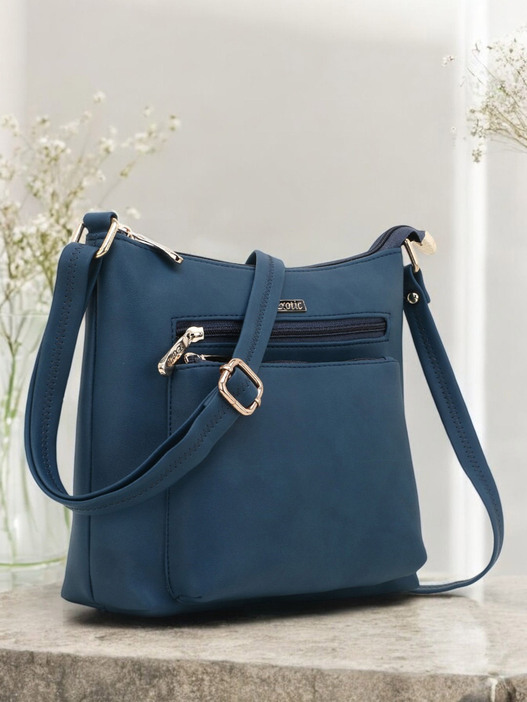 

Exotic Blue PU Structured Sling Bag