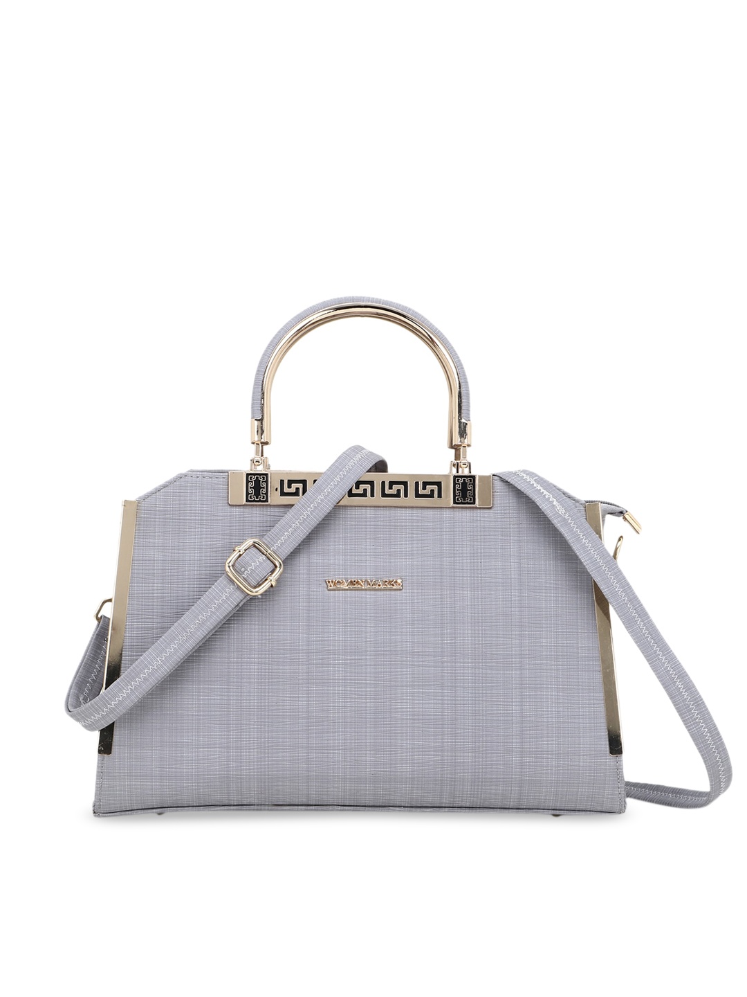 

WOMEN MARKS Grey Textured PU Structured Handheld Bag
