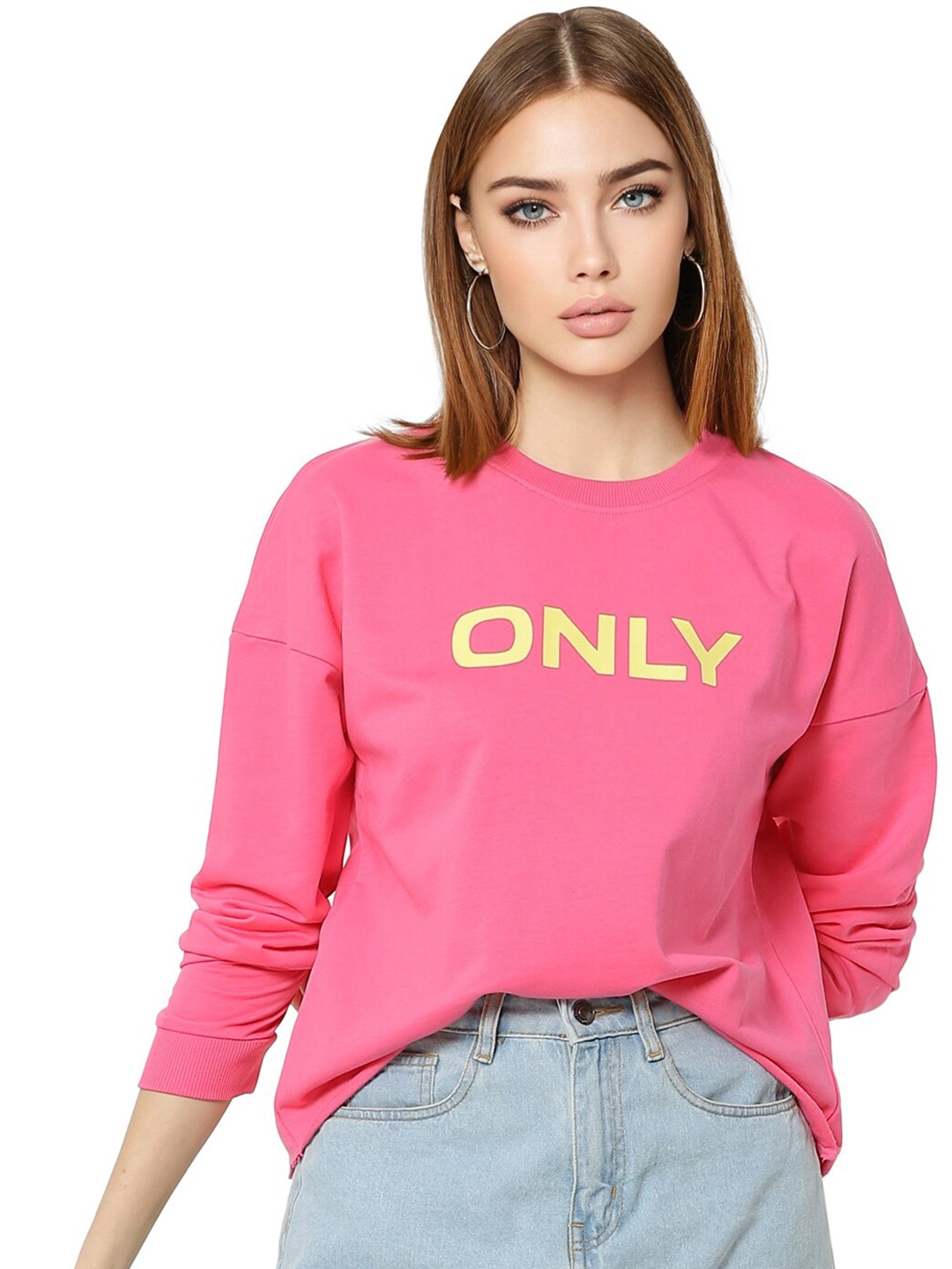 

ONLY Women Pink Printed Sweatshirt
