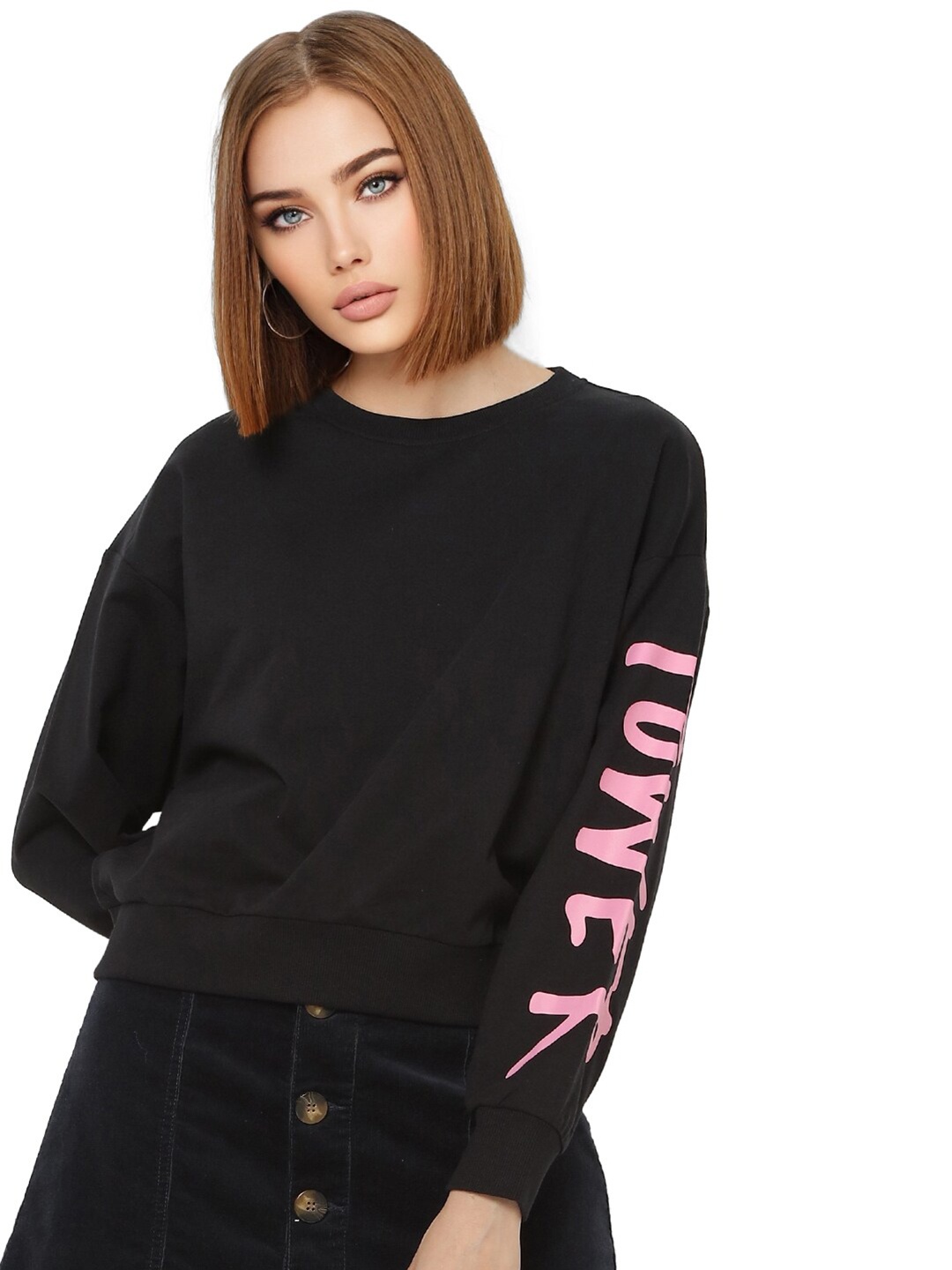 

ONLY Women Black Sweatshirt
