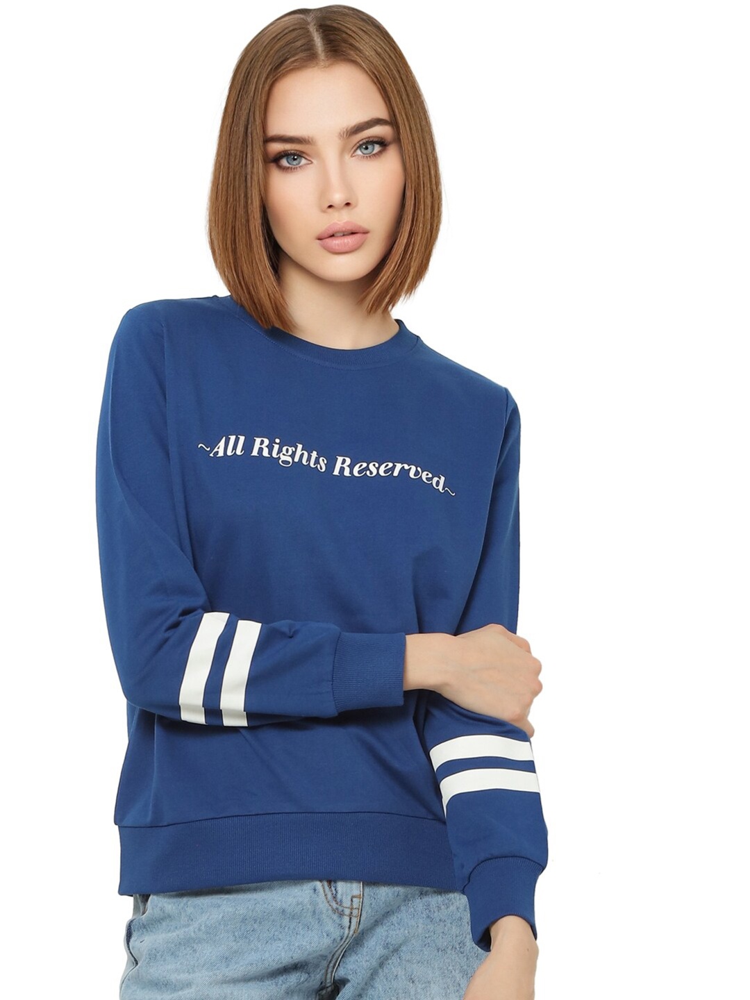 

ONLY Women Blue Printed Sweatshirt