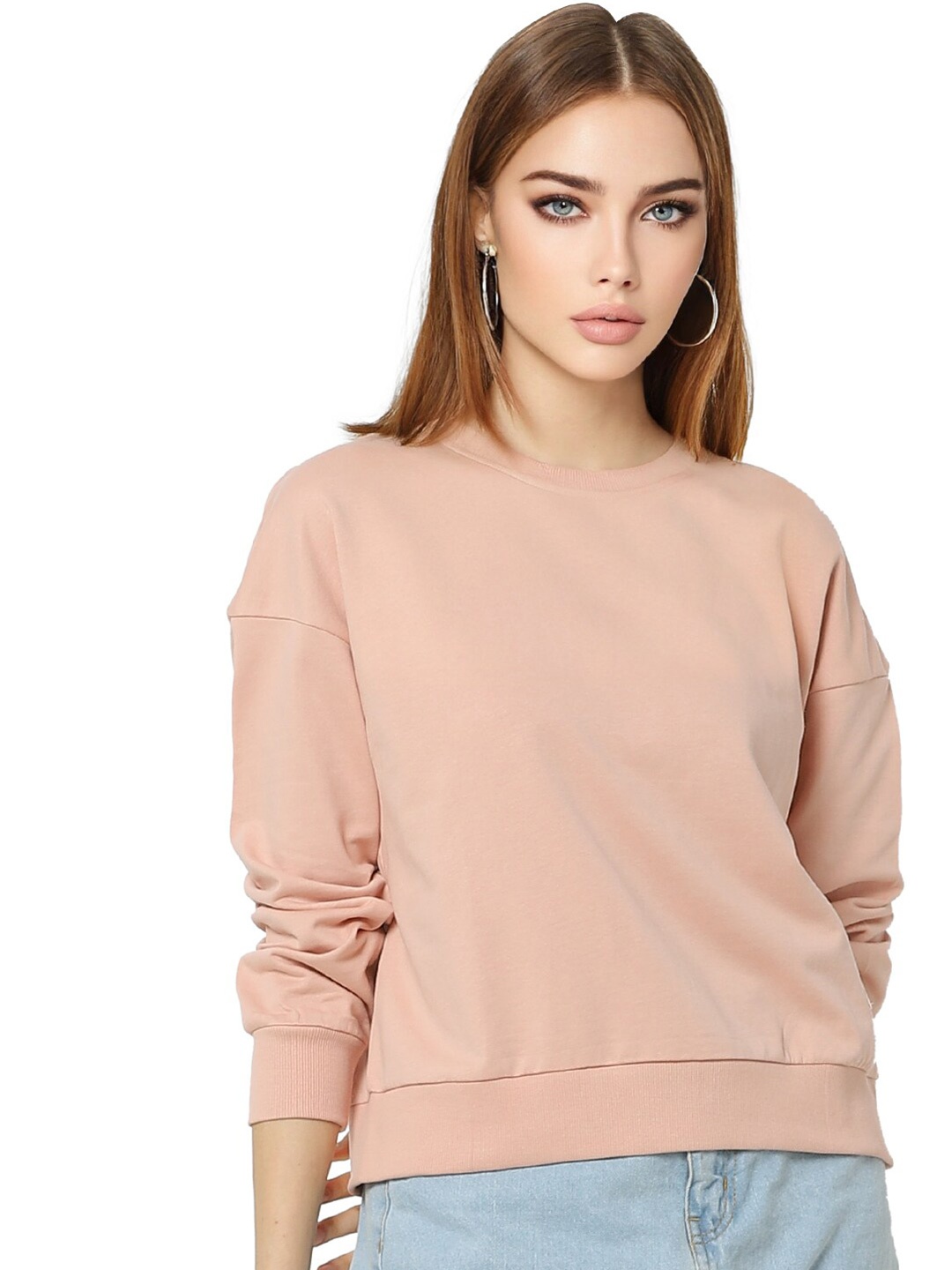 

ONLY Women Nude Solid Sweatshirt