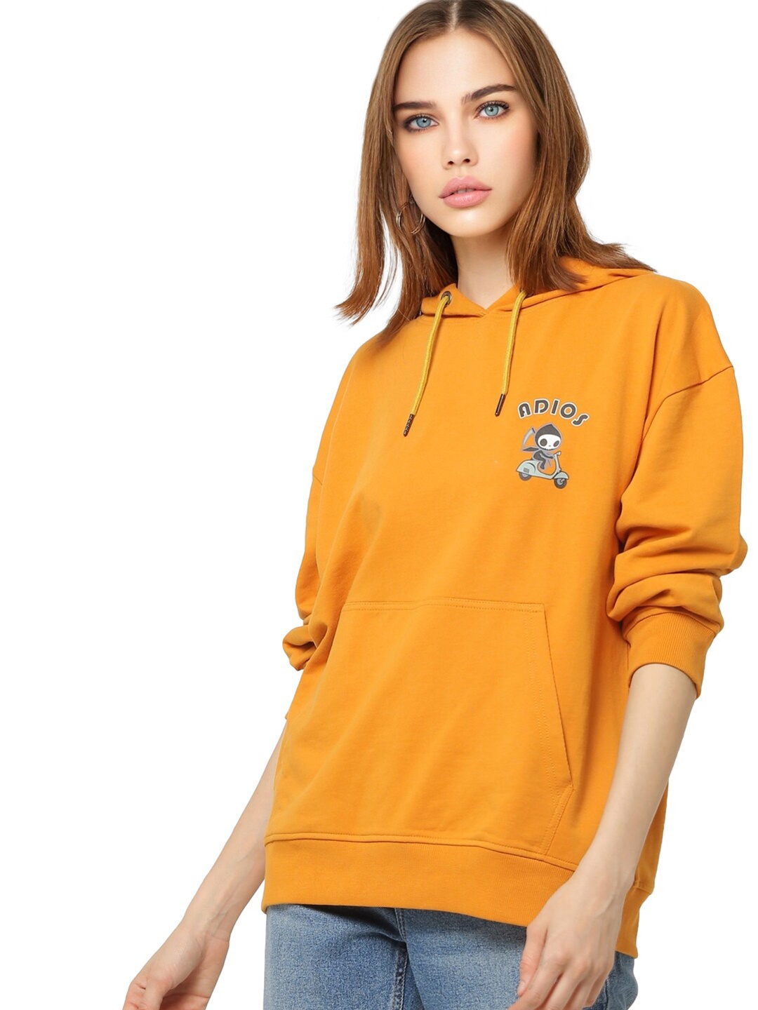 

ONLY Women Yellow Hooded Sweatshirt