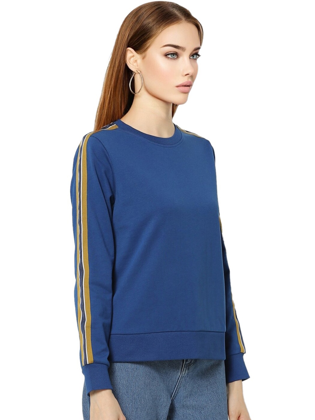 

ONLY Women Blue Cotton Sweatshirt