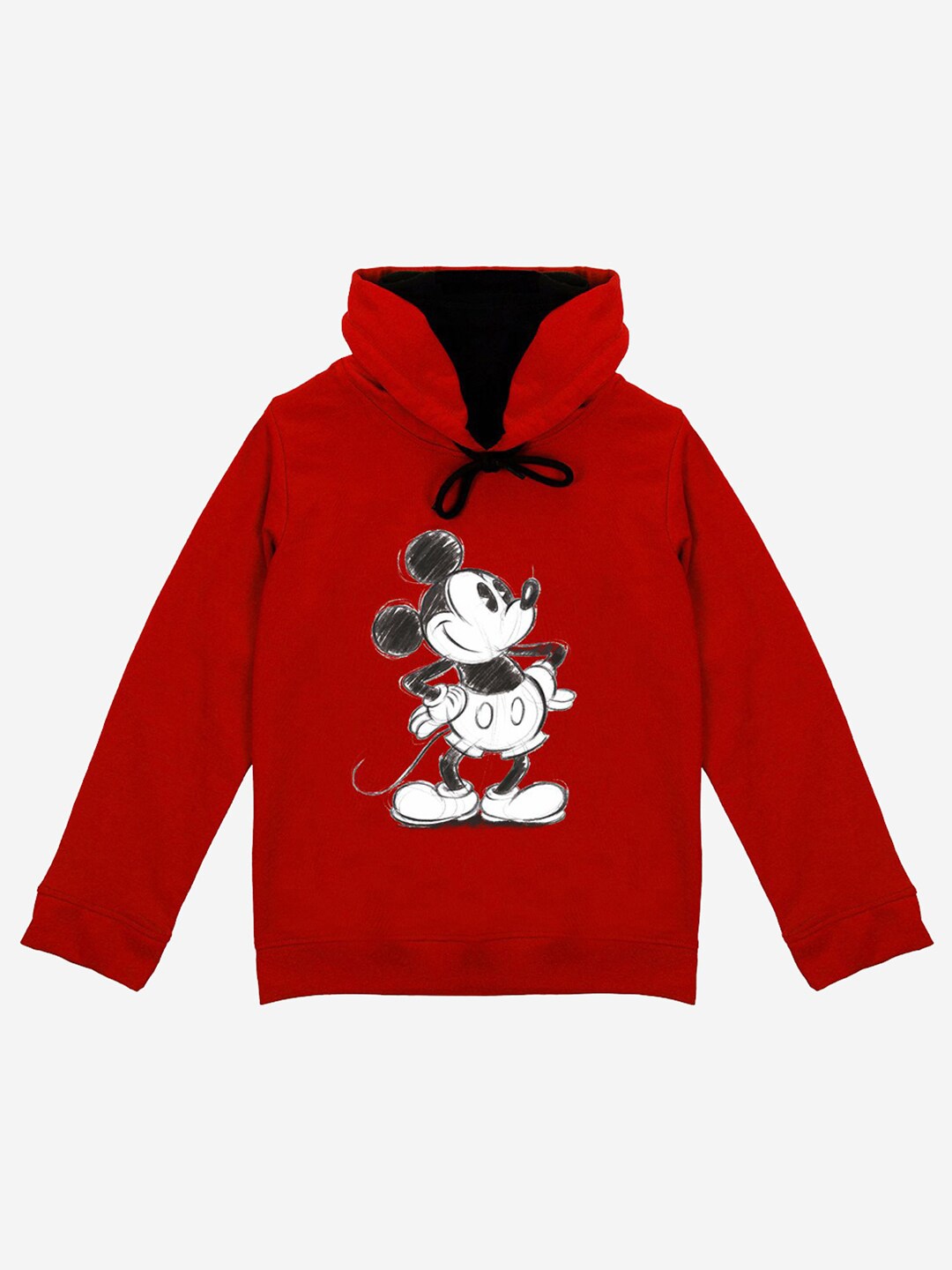 

YK Disney Boys Red Mickey Mouse Printed Hooded Sweatshirt