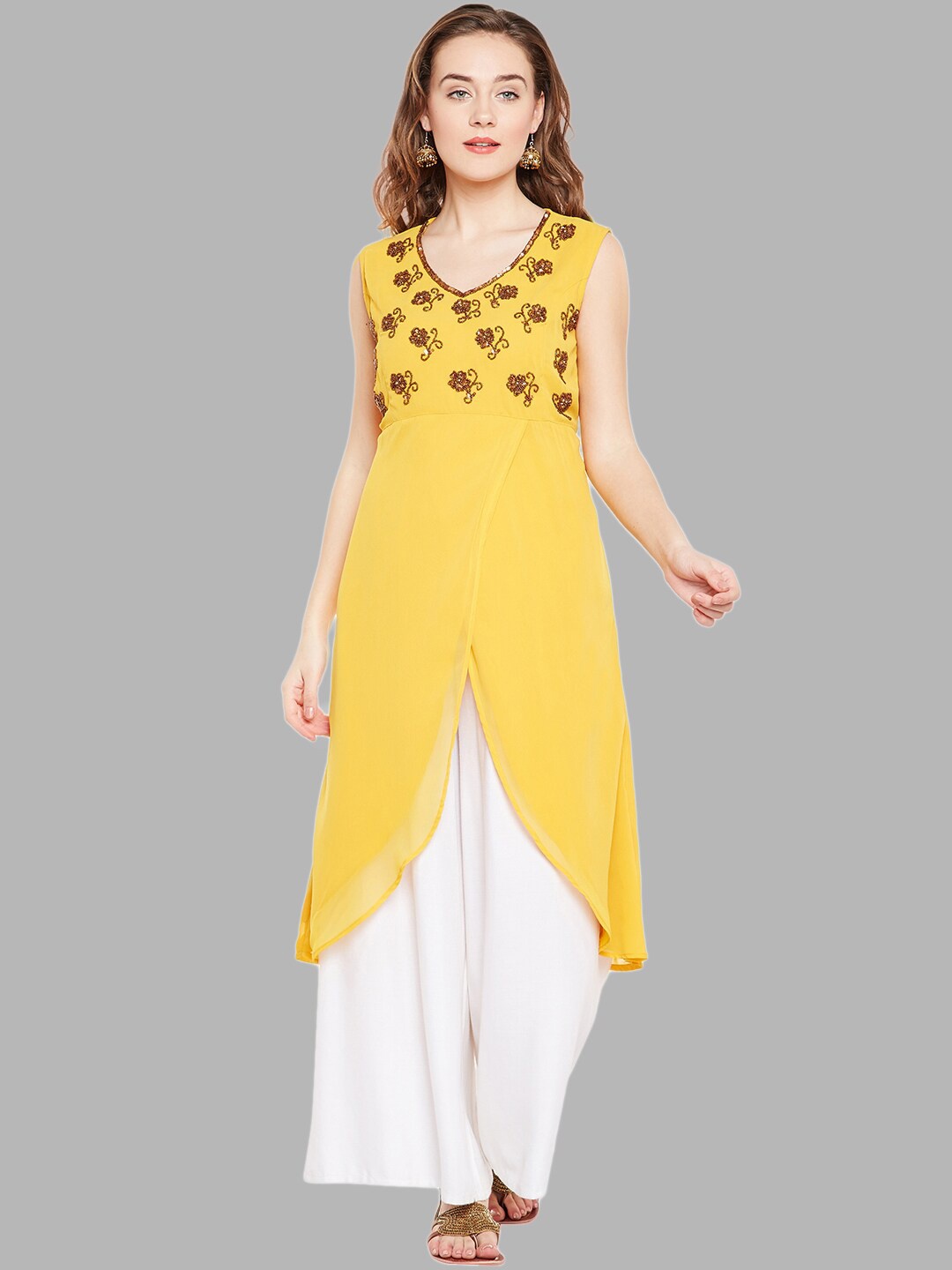

Bitterlime Woman Mustard Yellow Kurti