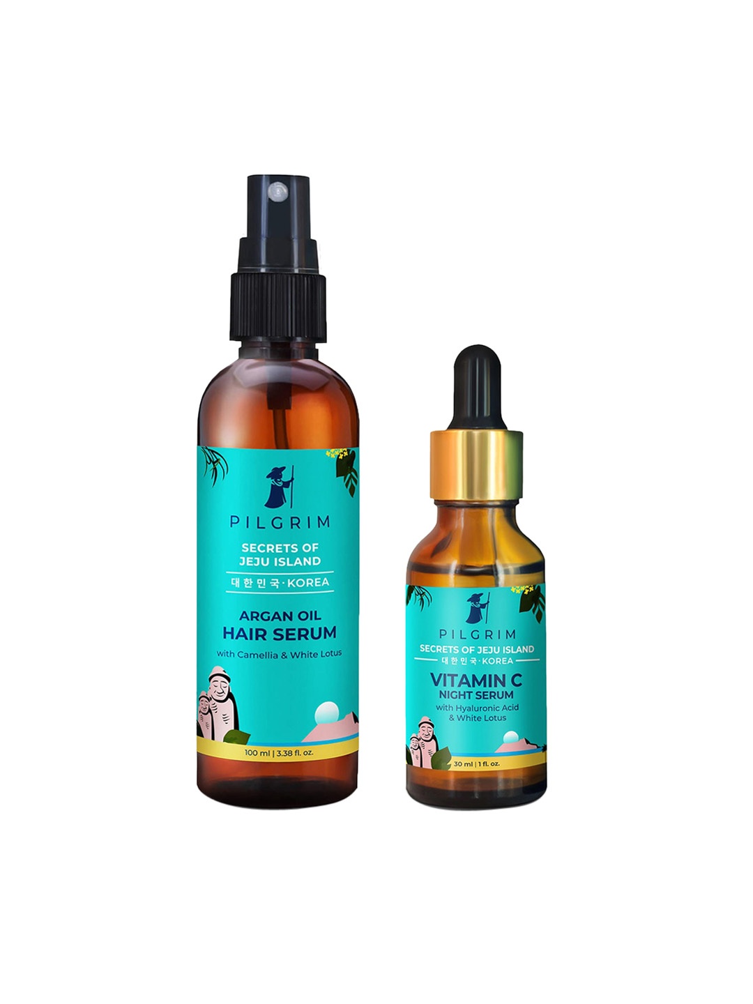 

Pilgrim Look Your Best Face Serum & Hair Serum Combo For Silky Hair, Teal