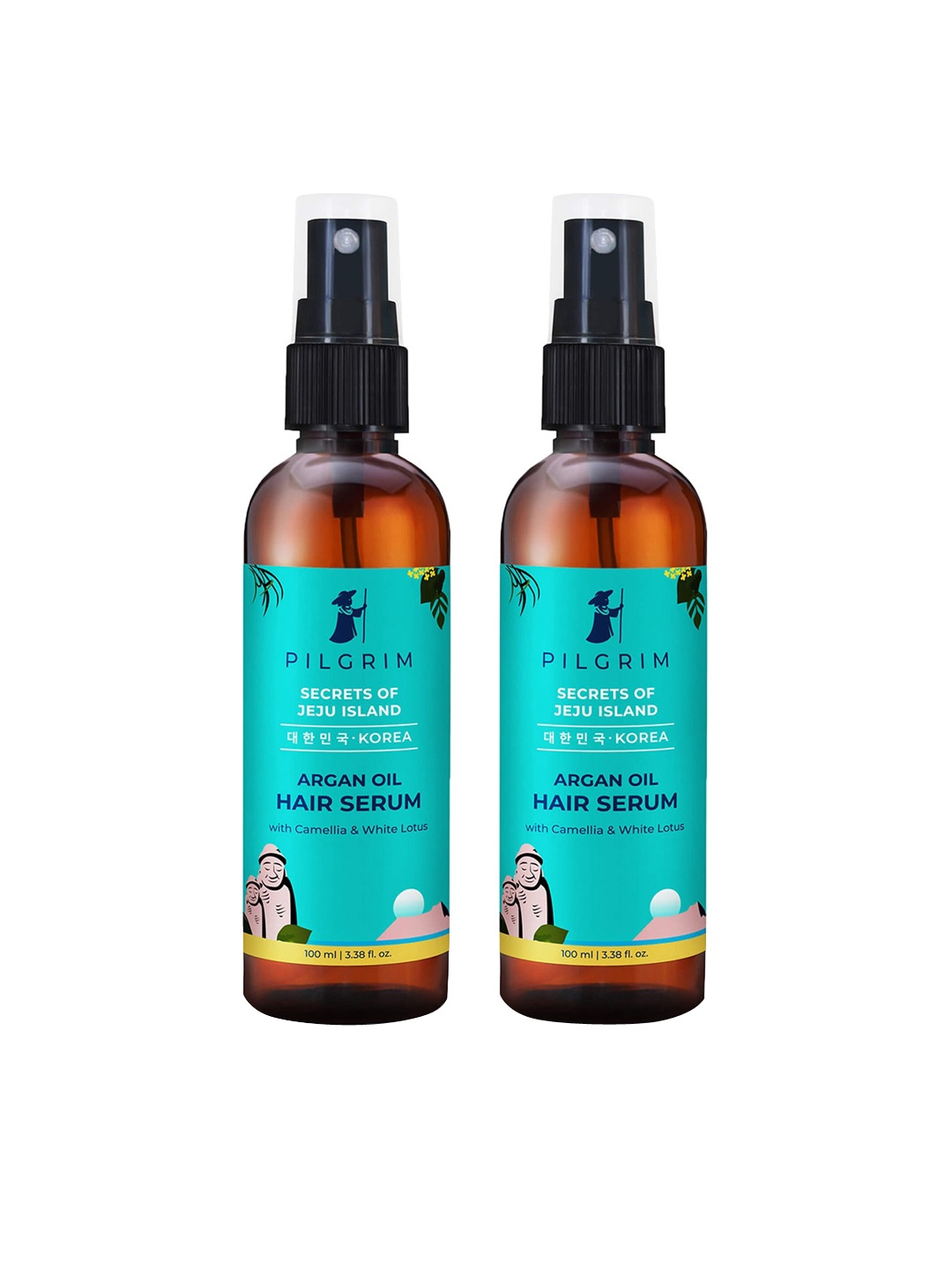 

Pilgrim Argan Oil Hair Serum Pack of 2 - Reduces Frizz & Split Ends - 100ml Each, Teal