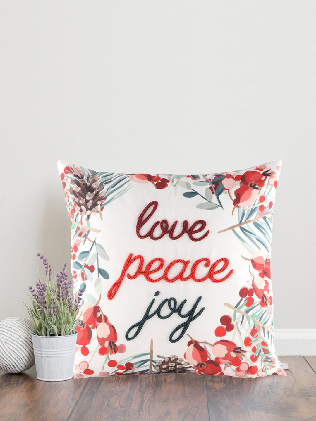 

Home Red & White Embroidered Square Cushion Covers