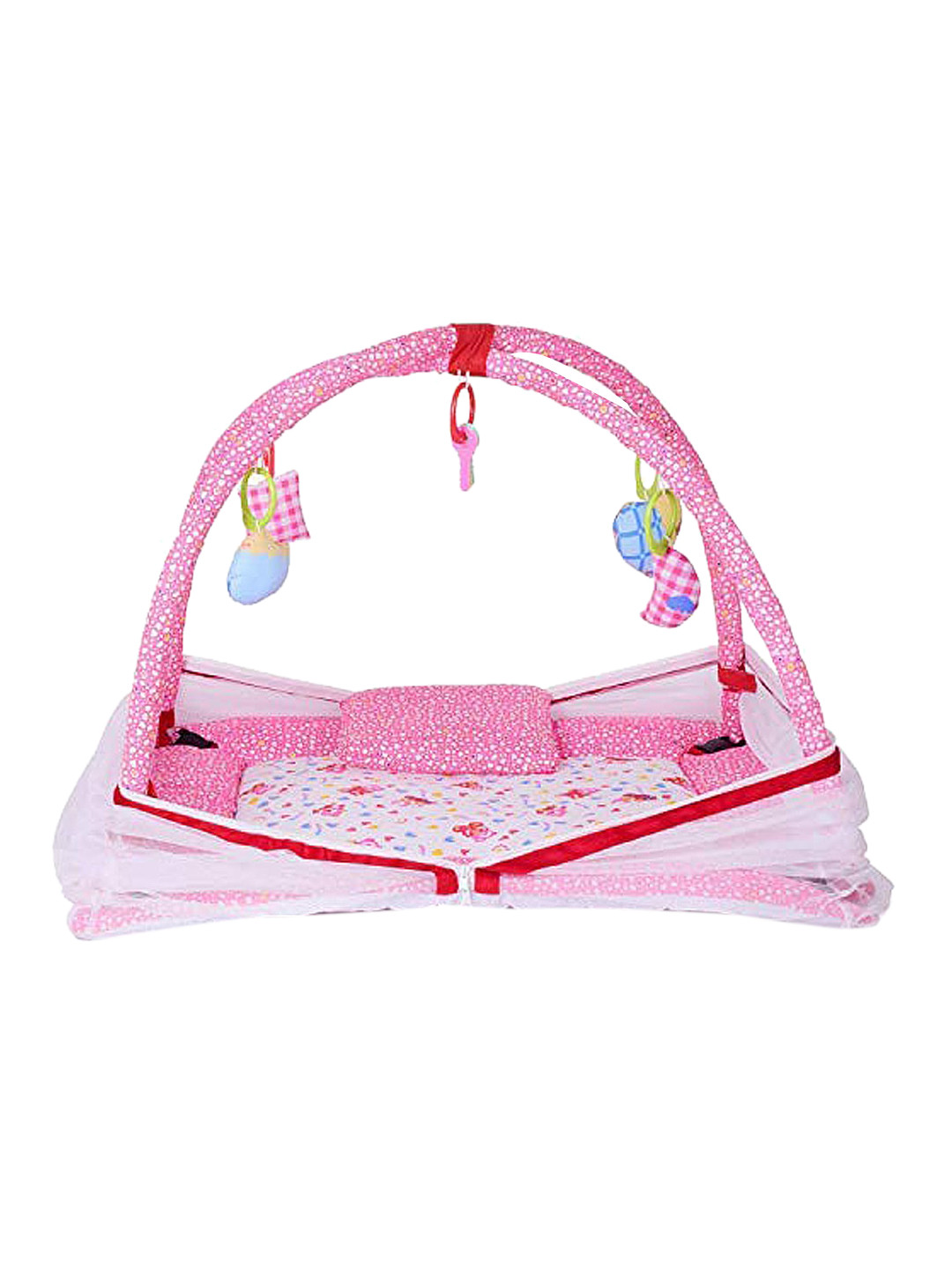 

DearJoy Pink Bunny Print Baby Mosquito Net & Bedding Set