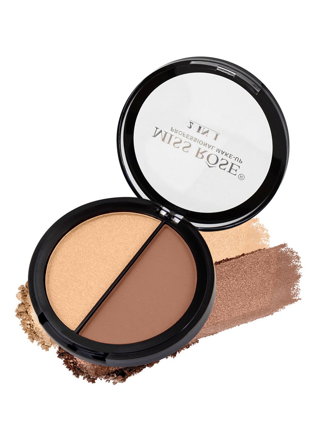 

MISS ROSE 2 In 1 Highlighter & Bronze Powder 7003-045 02, Metallic