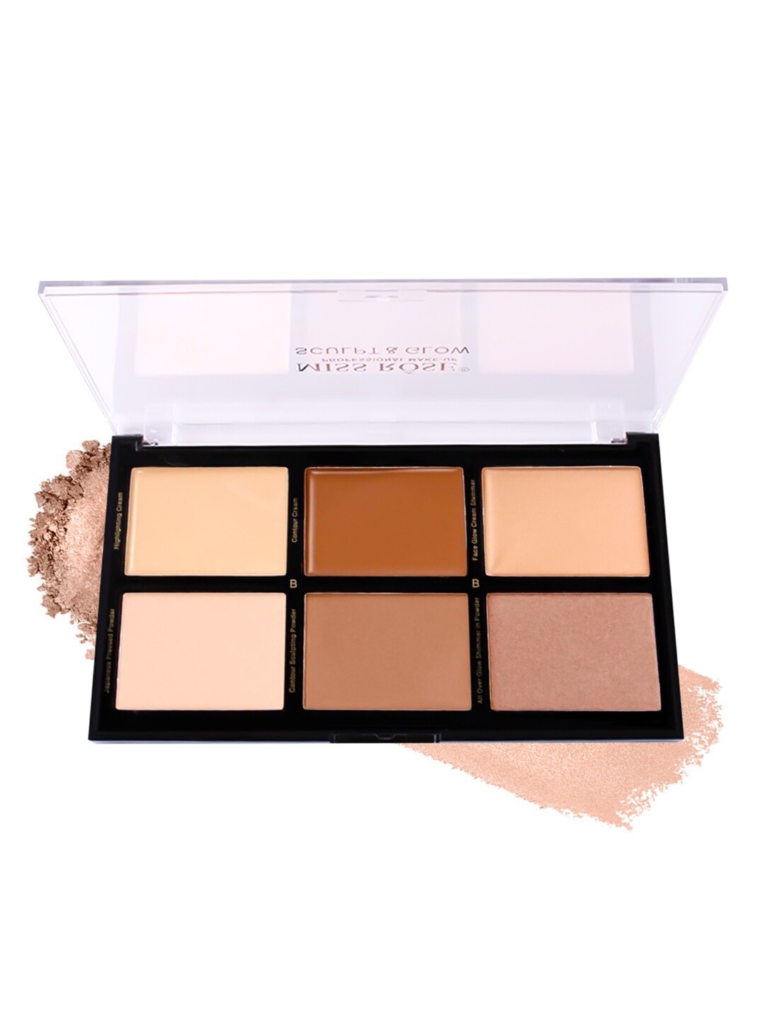 

MISS ROSE 6 Colors Face Highlighting & Contour Palette 7003-48 02, Metallic