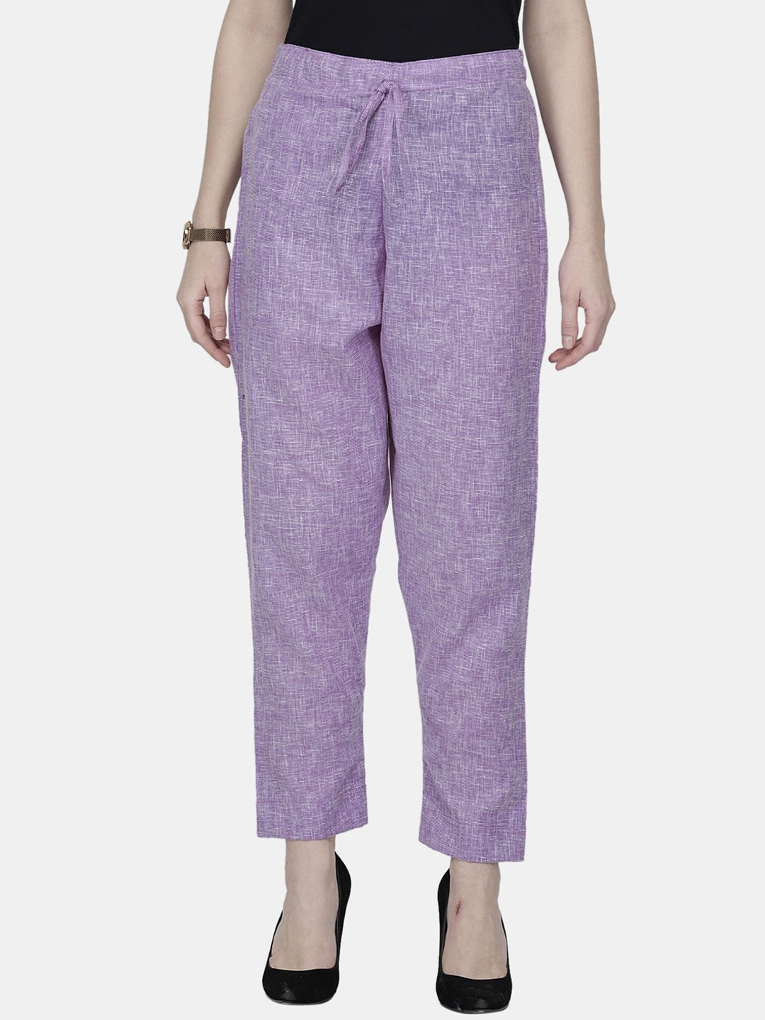 

Enchanted Drapes Women Purple Cotton Peg Trousers