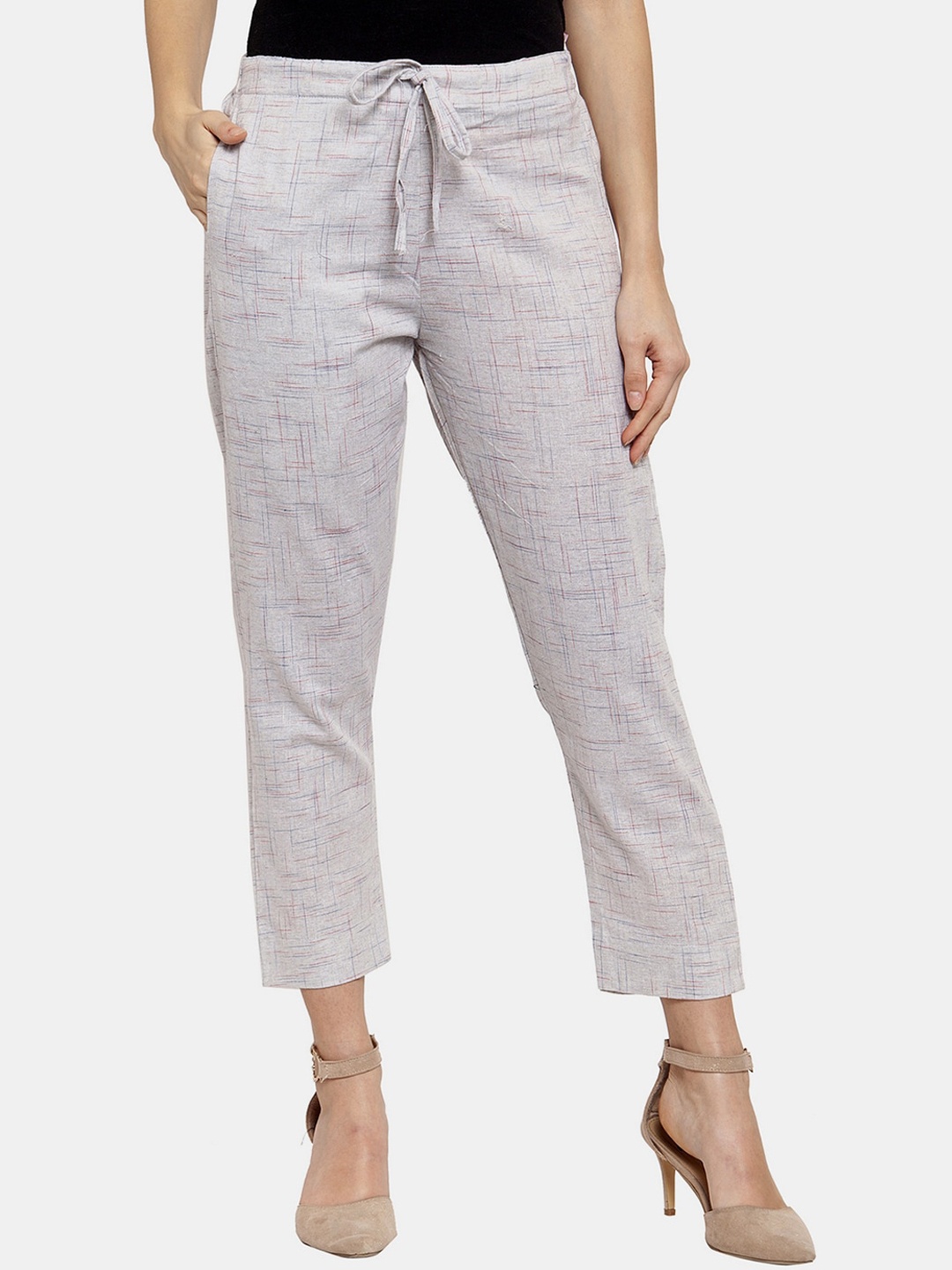 

Enchanted Drapes Women Grey Printed Trousers
