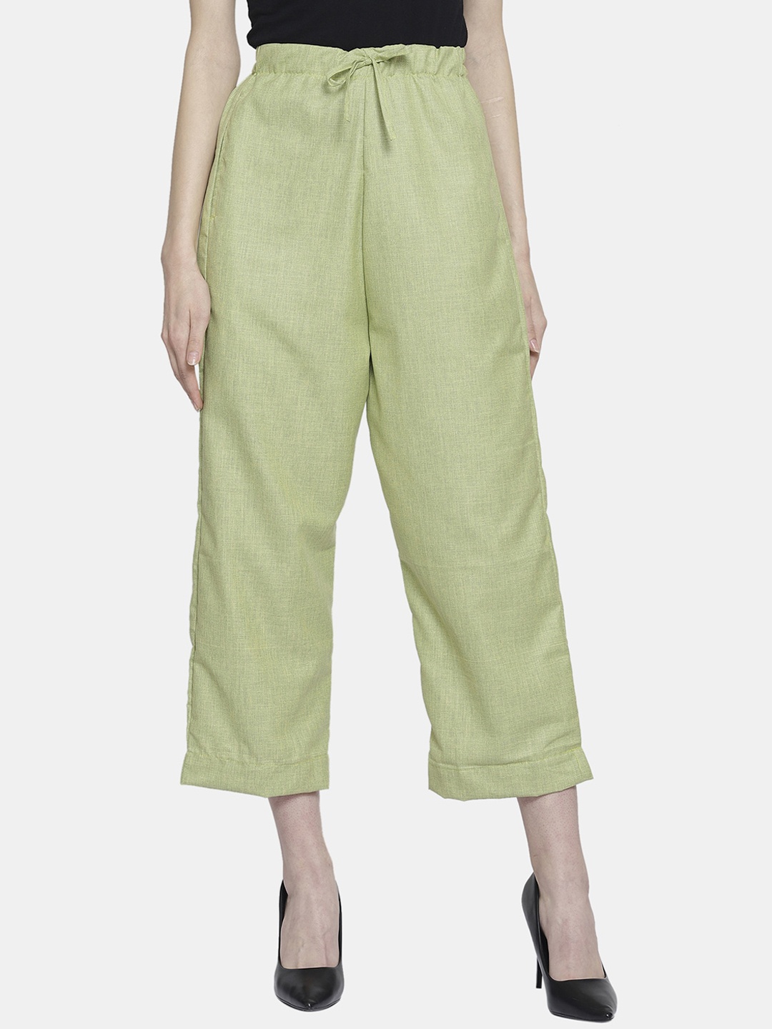 

Enchanted Drapes Woman Green Trousers